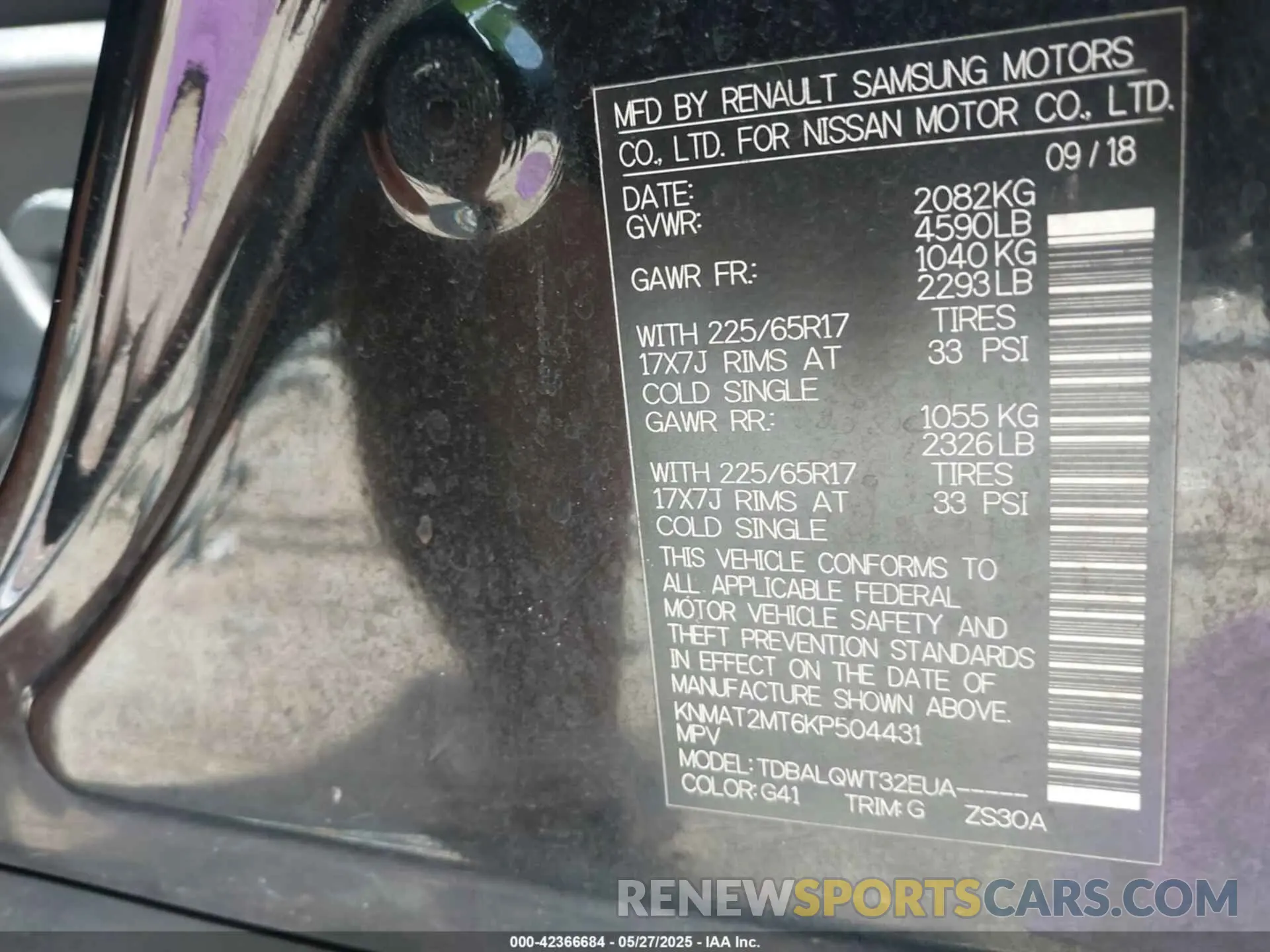 9 Photograph of a damaged car KNMAT2MT6KP504431 NISSAN ROGUE 2019
