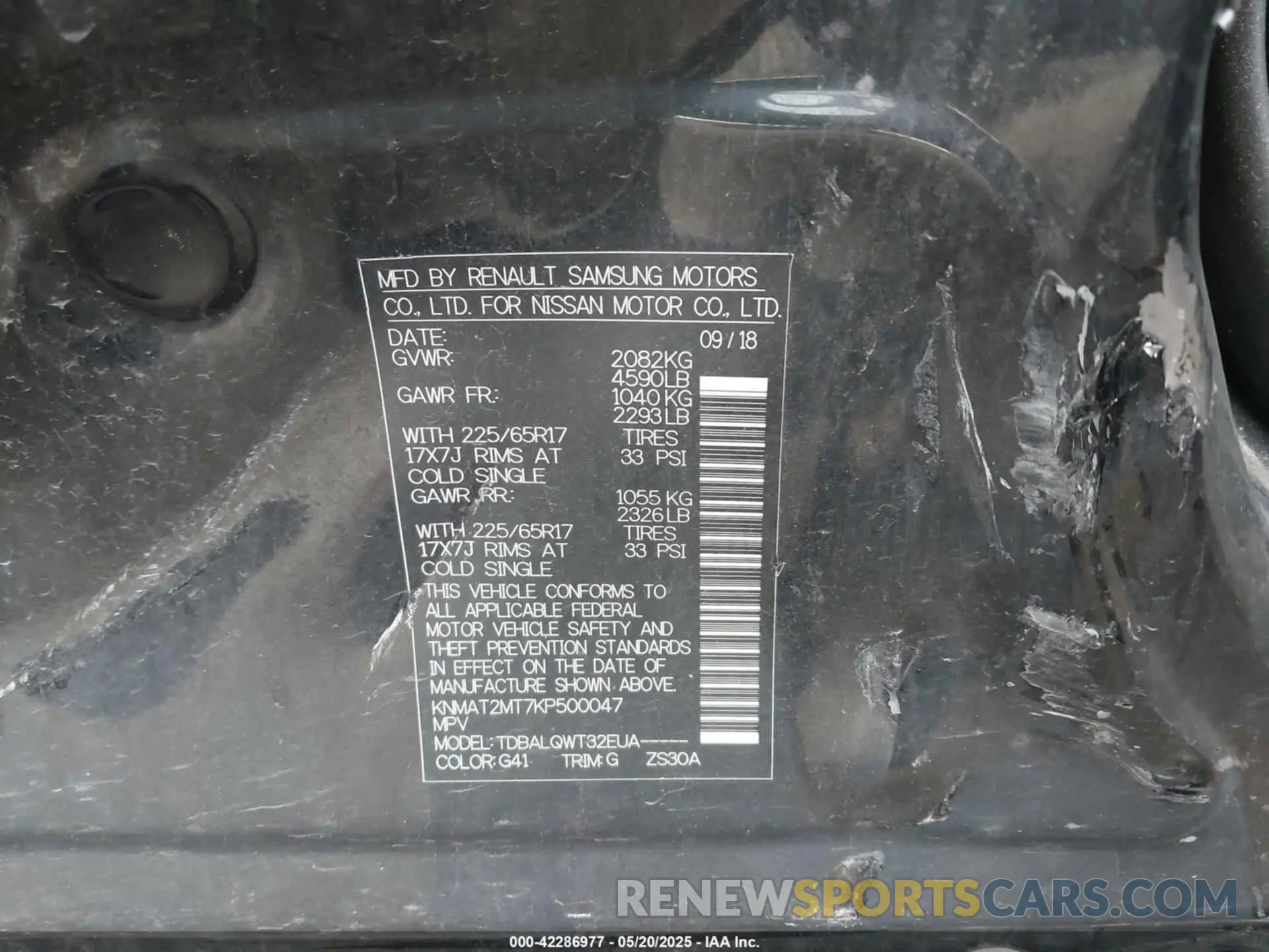 9 Photograph of a damaged car KNMAT2MT7KP500047 NISSAN ROGUE 2019
