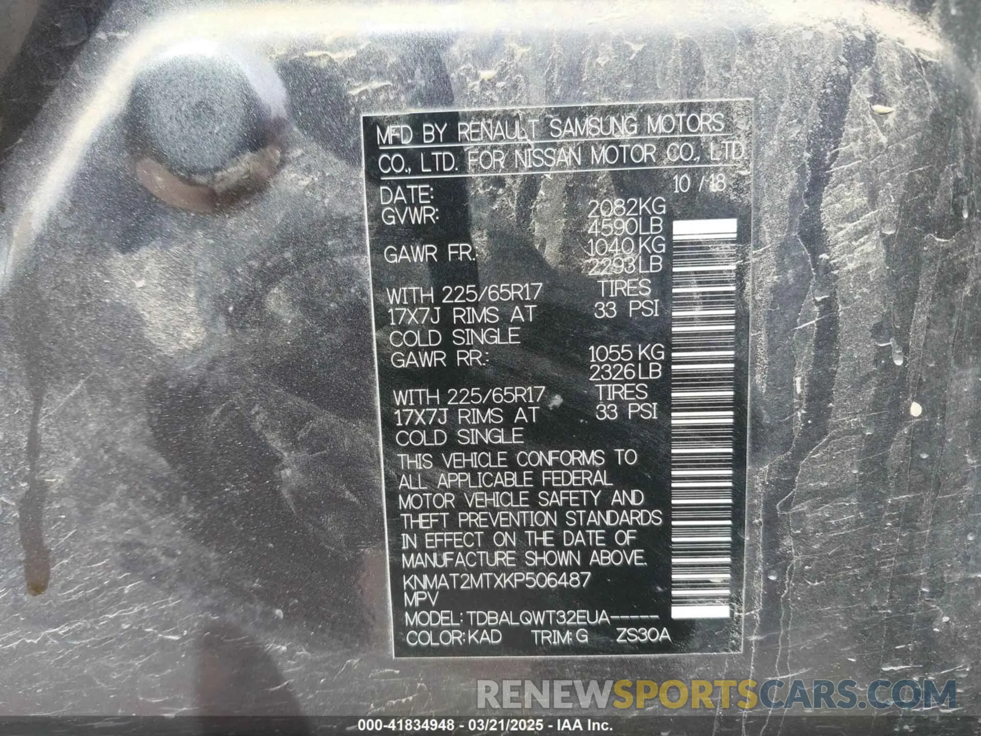 9 Photograph of a damaged car KNMAT2MTXKP506487 NISSAN ROGUE 2019