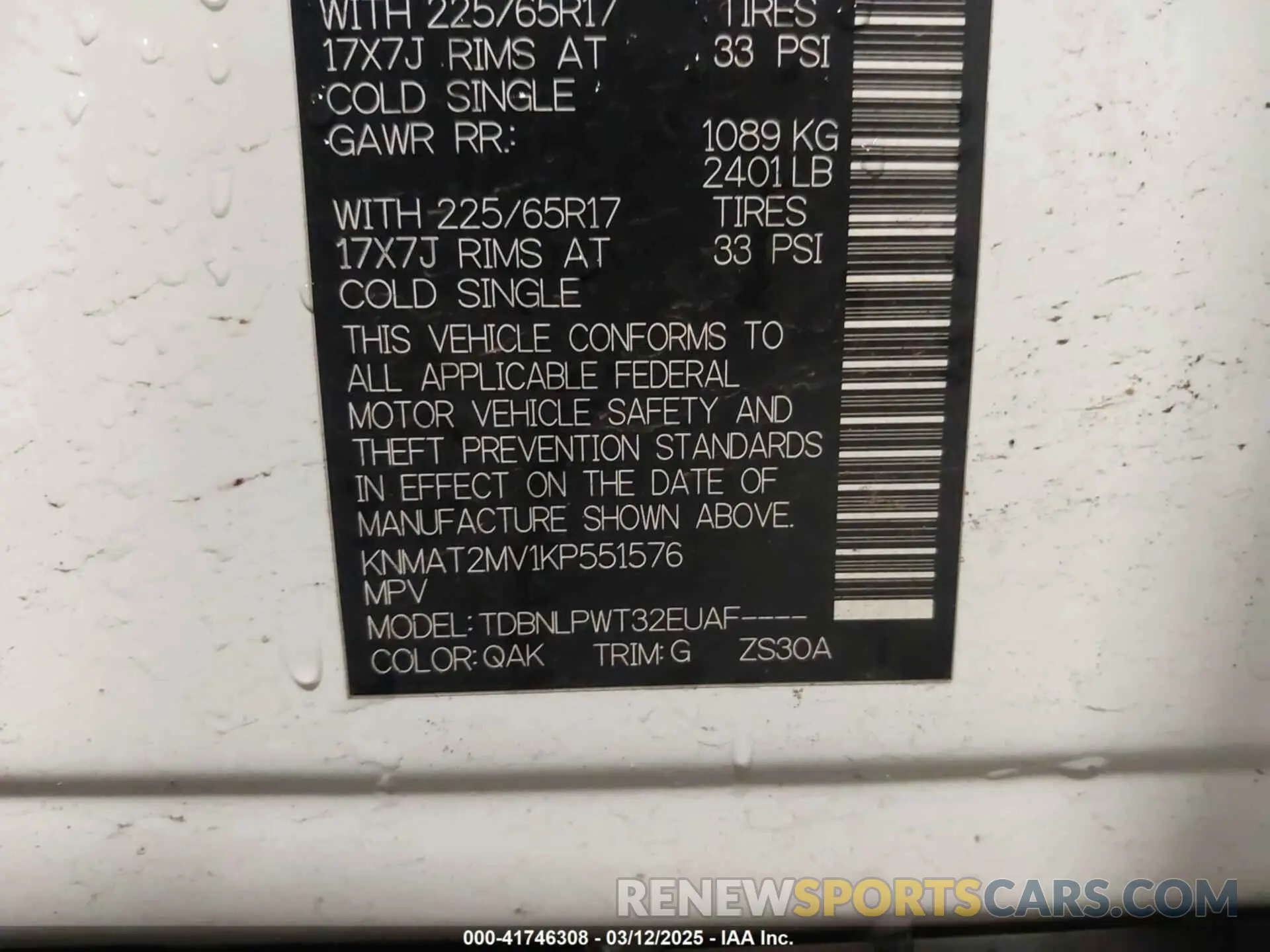 9 Photograph of a damaged car KNMAT2MV1KP551576 NISSAN ROGUE 2019