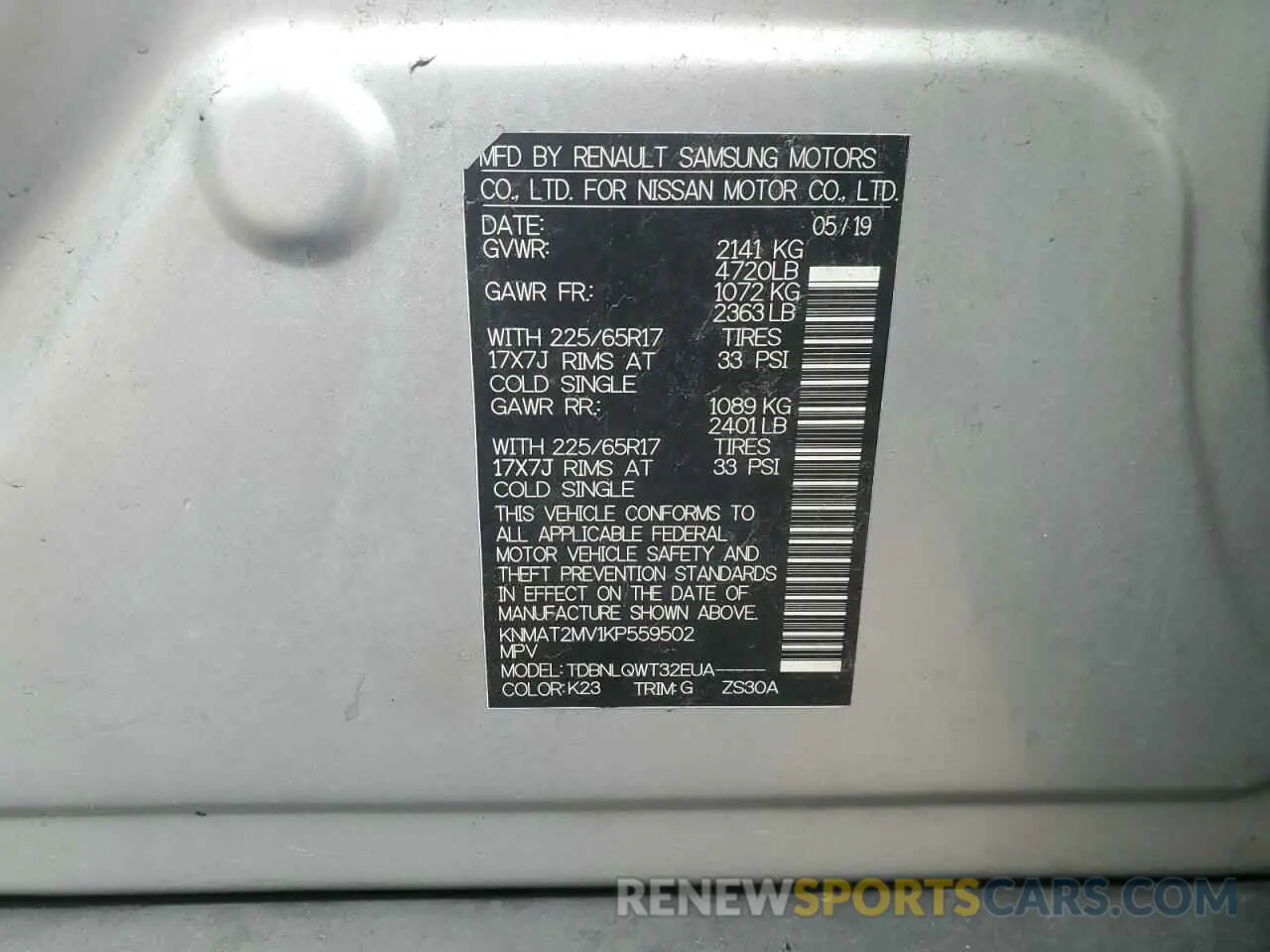 13 Photograph of a damaged car KNMAT2MV1KP559502 NISSAN ROGUE 2019
