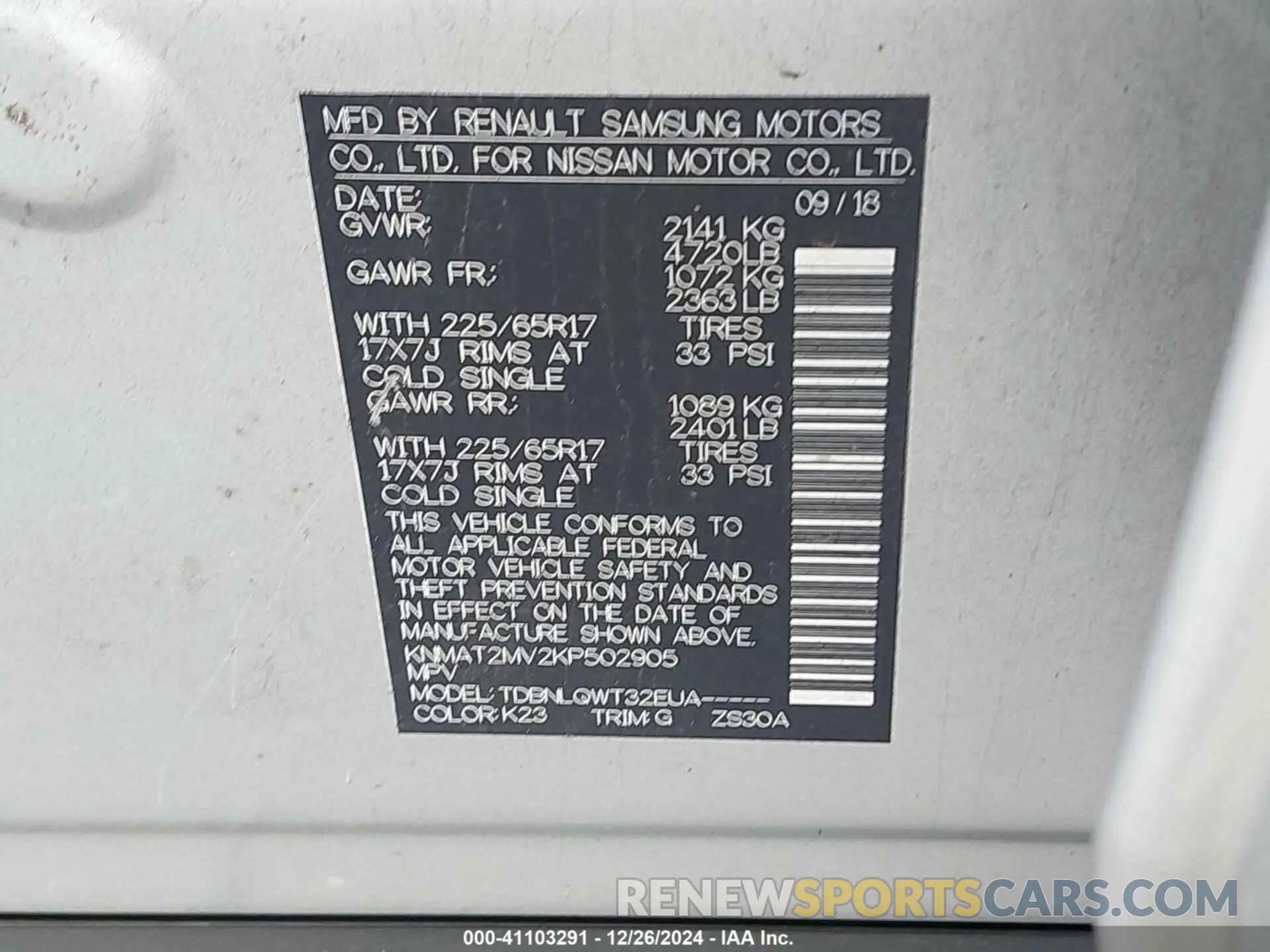 9 Photograph of a damaged car KNMAT2MV2KP502905 NISSAN ROGUE 2019