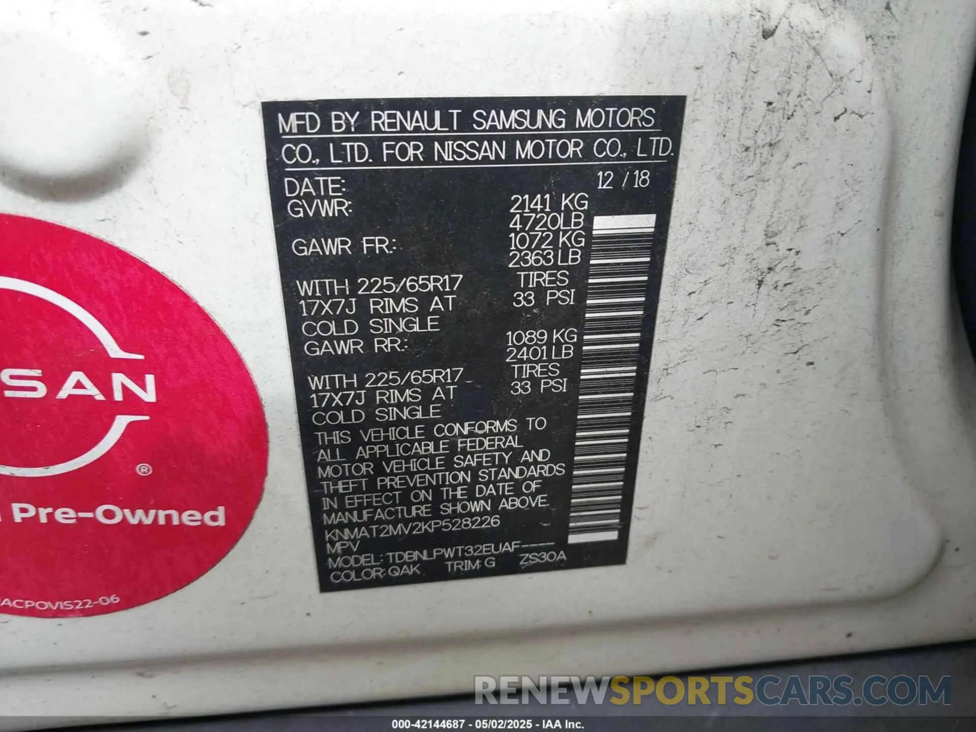 9 Photograph of a damaged car KNMAT2MV2KP528226 NISSAN ROGUE 2019