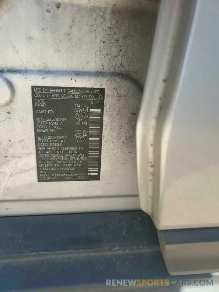 13 Photograph of a damaged car KNMAT2MV2KP530008 NISSAN ROGUE 2019