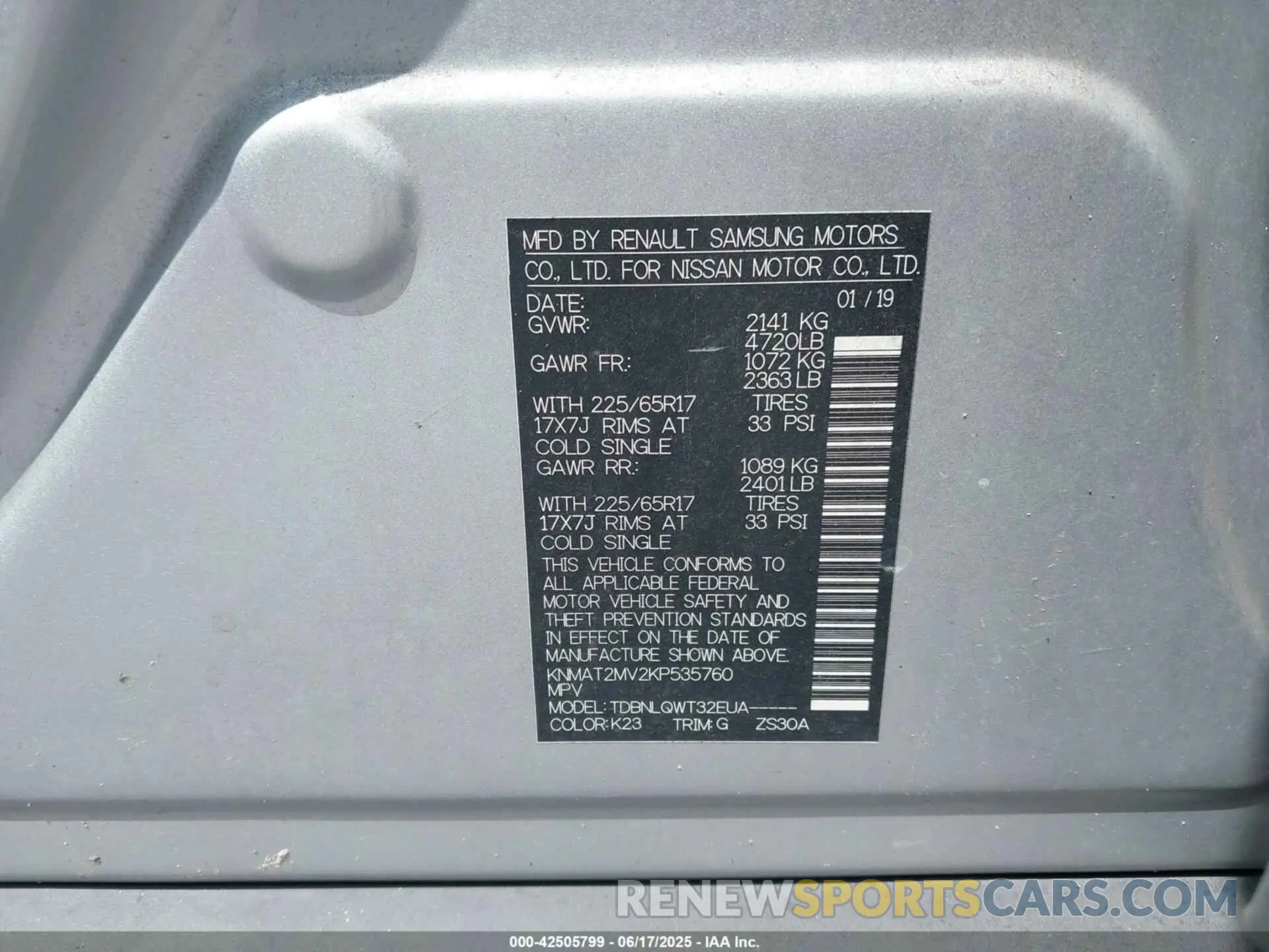 9 Photograph of a damaged car KNMAT2MV2KP535760 NISSAN ROGUE 2019