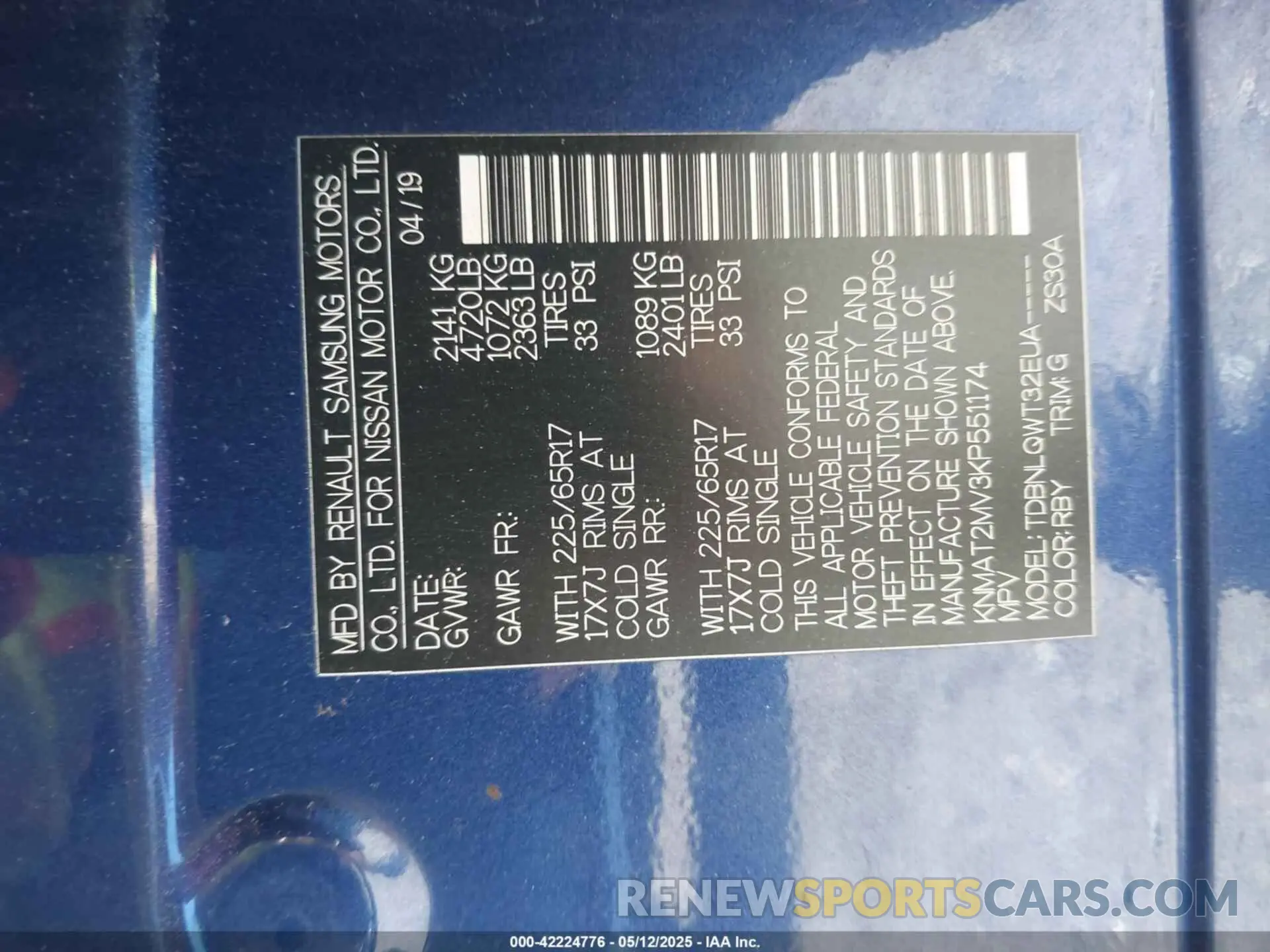 9 Photograph of a damaged car KNMAT2MV3KP551174 NISSAN ROGUE 2019