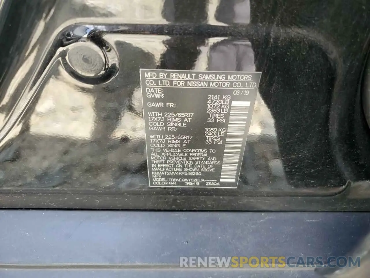 13 Photograph of a damaged car KNMAT2MV4KP546260 NISSAN ROGUE 2019