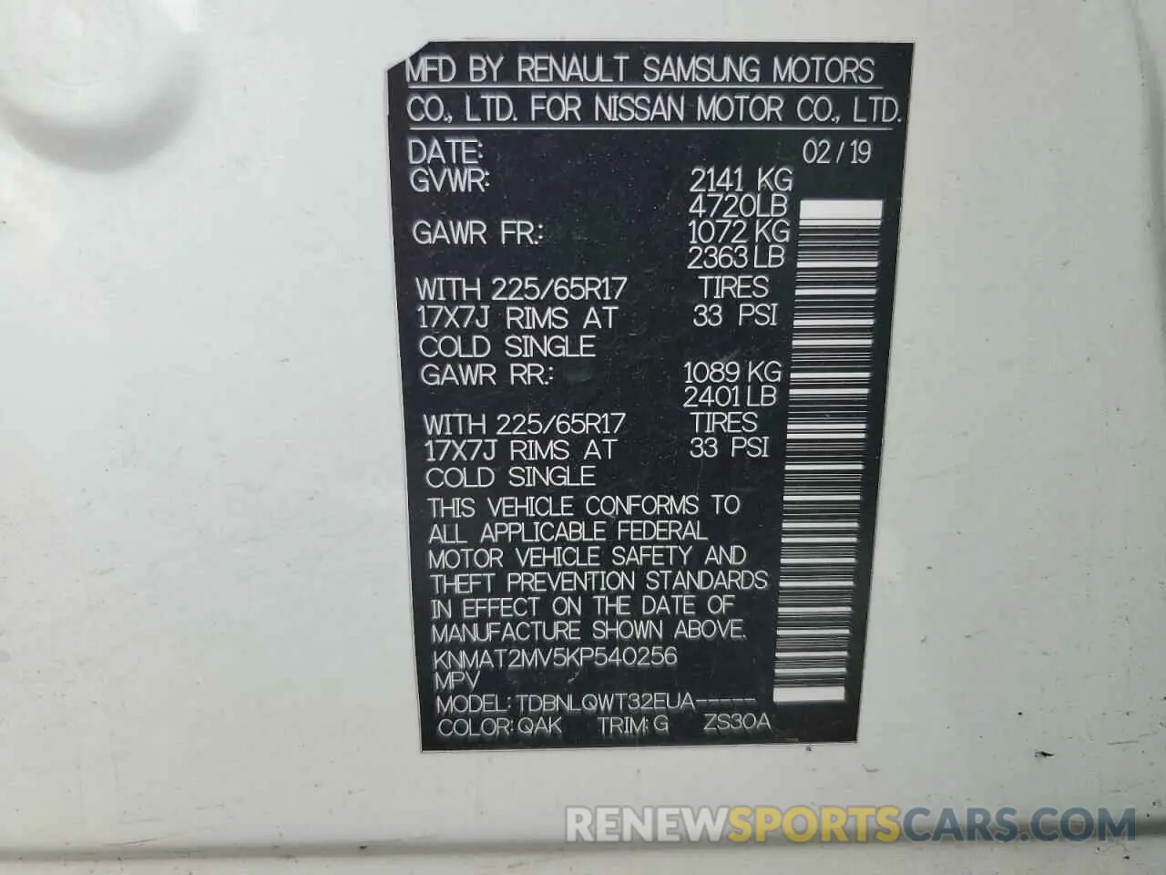 13 Photograph of a damaged car KNMAT2MV5KP540256 NISSAN ROGUE 2019