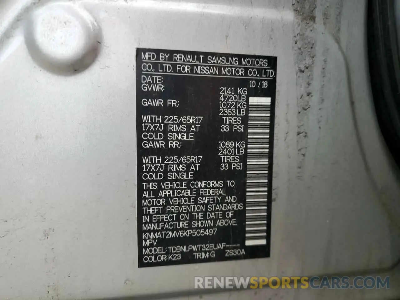13 Photograph of a damaged car KNMAT2MV6KP505497 NISSAN ROGUE 2019