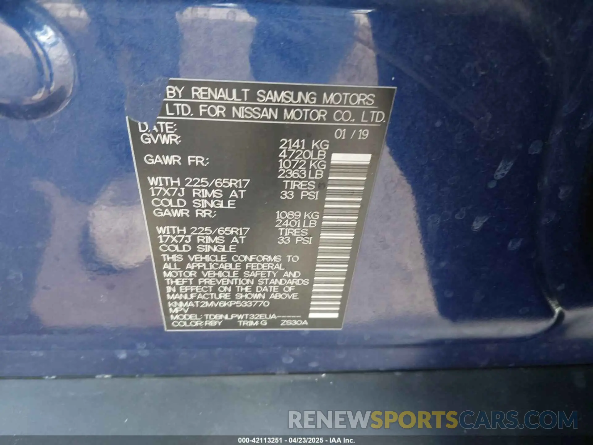 9 Photograph of a damaged car KNMAT2MV6KP533770 NISSAN ROGUE 2019