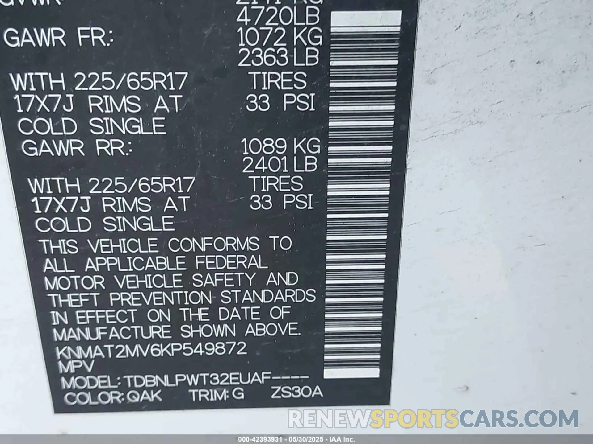 9 Photograph of a damaged car KNMAT2MV6KP549872 NISSAN ROGUE 2019