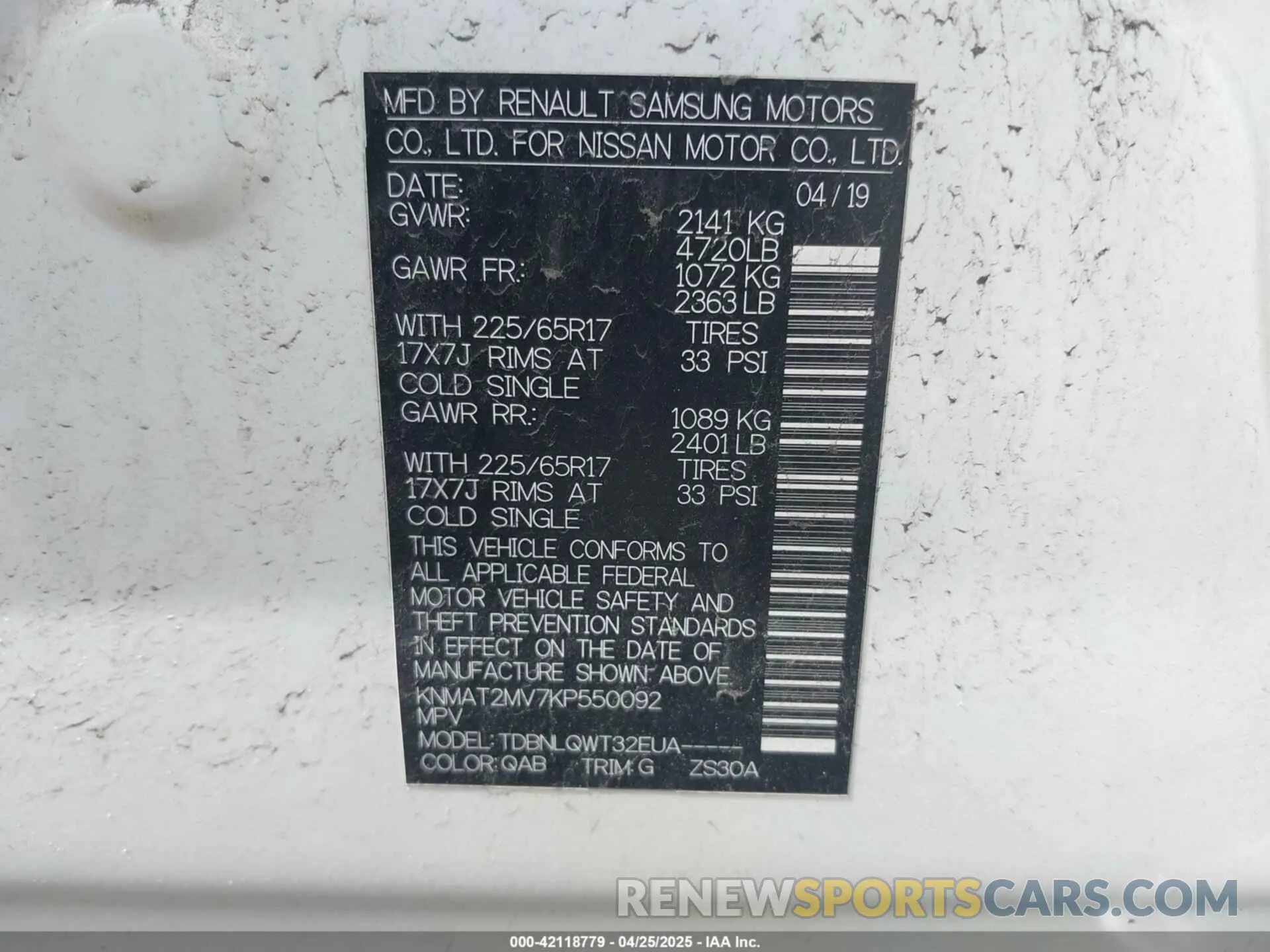 9 Photograph of a damaged car KNMAT2MV7KP550092 NISSAN ROGUE 2019