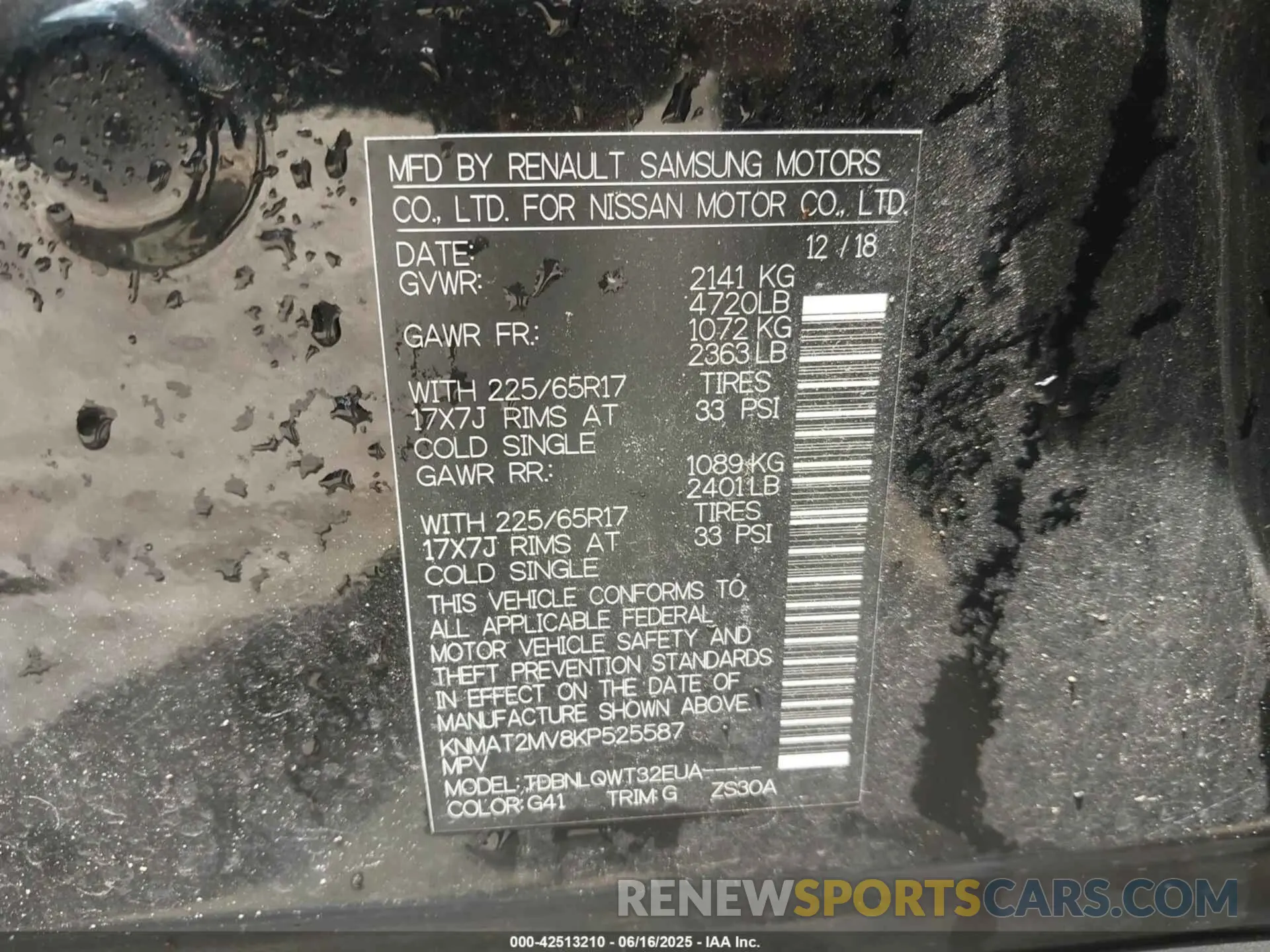 9 Photograph of a damaged car KNMAT2MV8KP525587 NISSAN ROGUE 2019