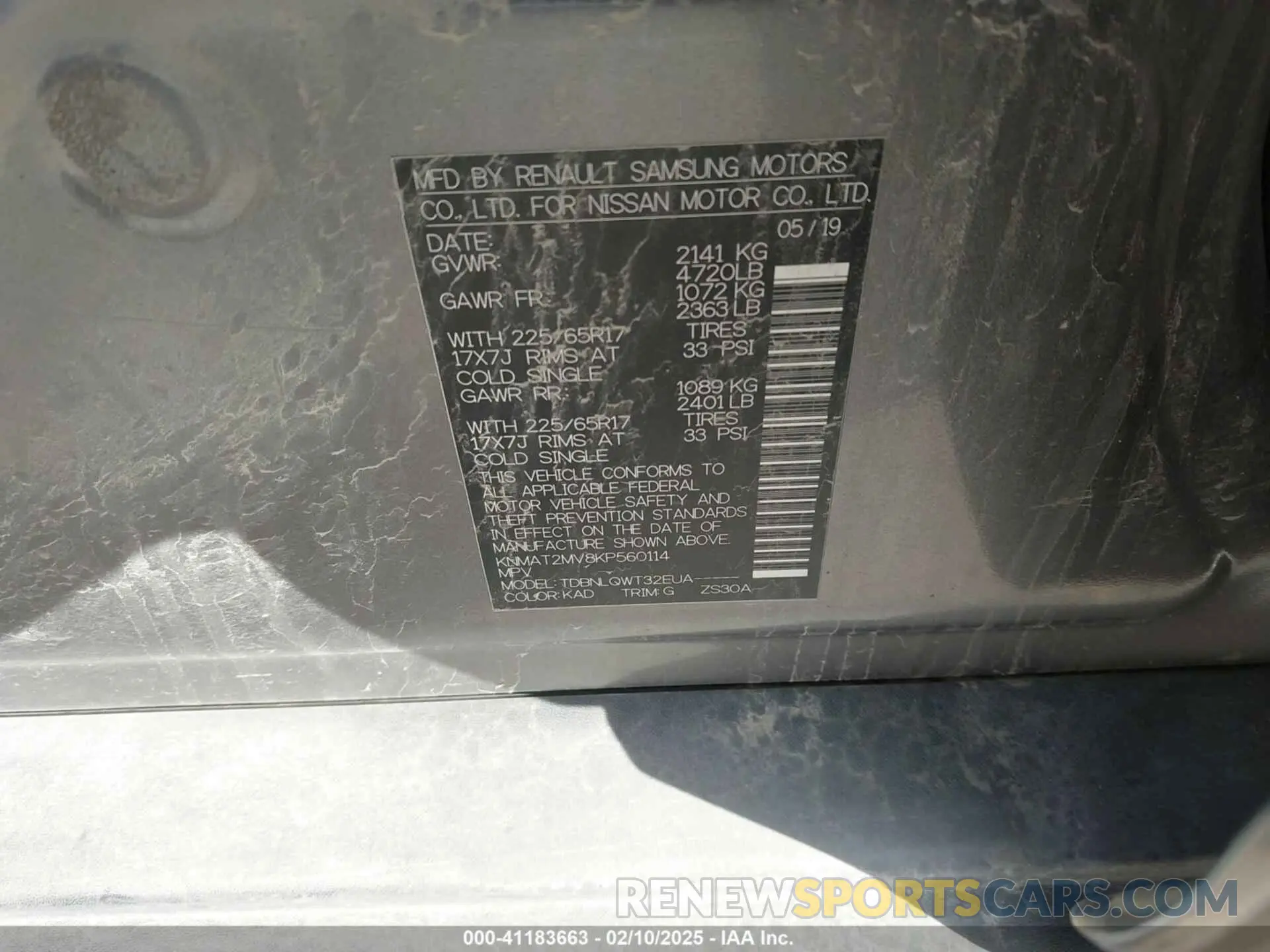 9 Photograph of a damaged car KNMAT2MV8KP560114 NISSAN ROGUE 2019
