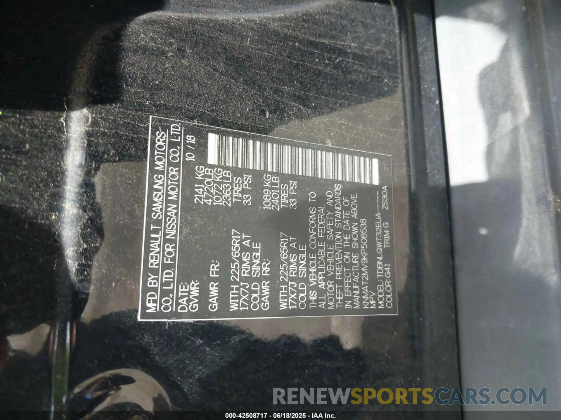 9 Photograph of a damaged car KNMAT2MV9KP508538 NISSAN ROGUE 2019