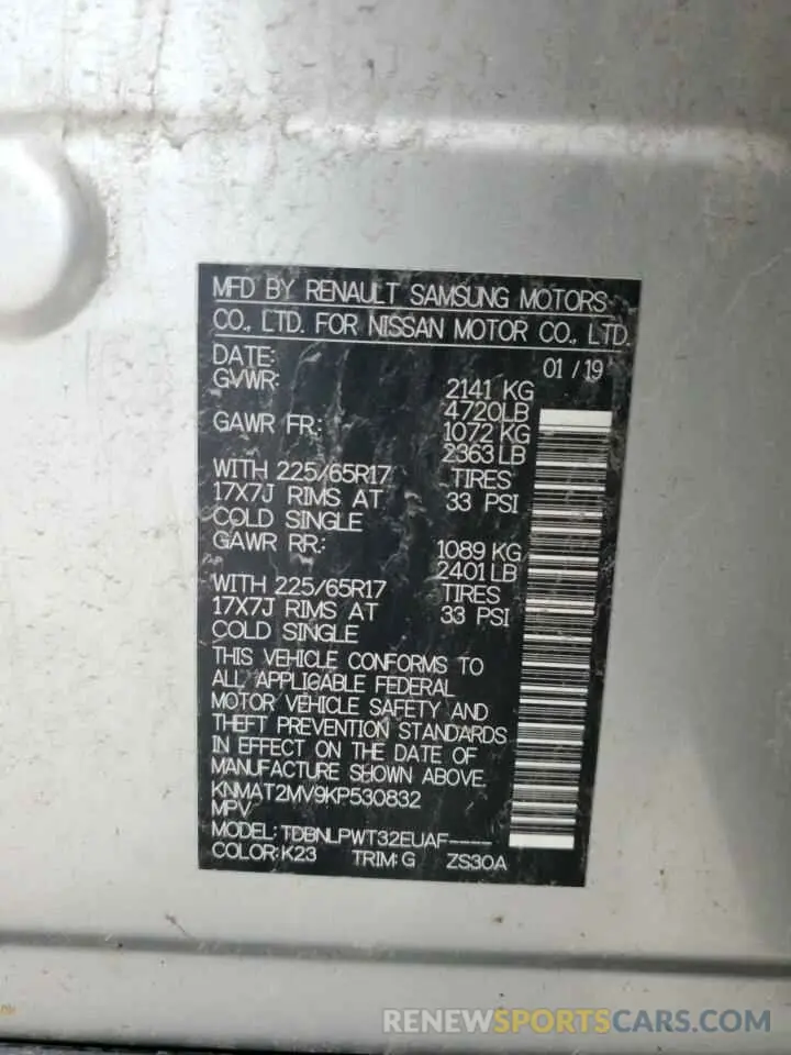 14 Photograph of a damaged car KNMAT2MV9KP530832 NISSAN ROGUE 2019