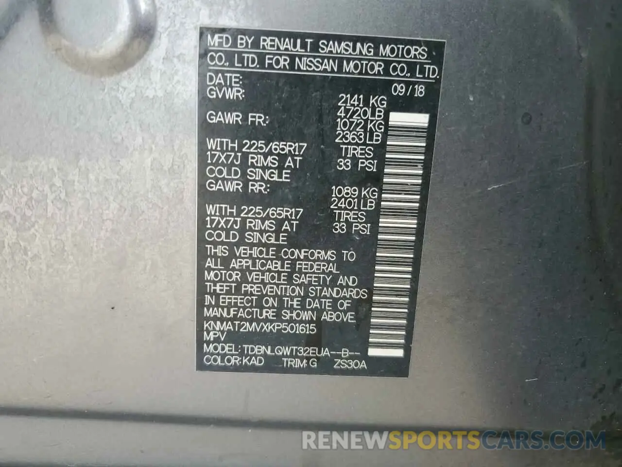 13 Photograph of a damaged car KNMAT2MVXKP501615 NISSAN ROGUE 2019
