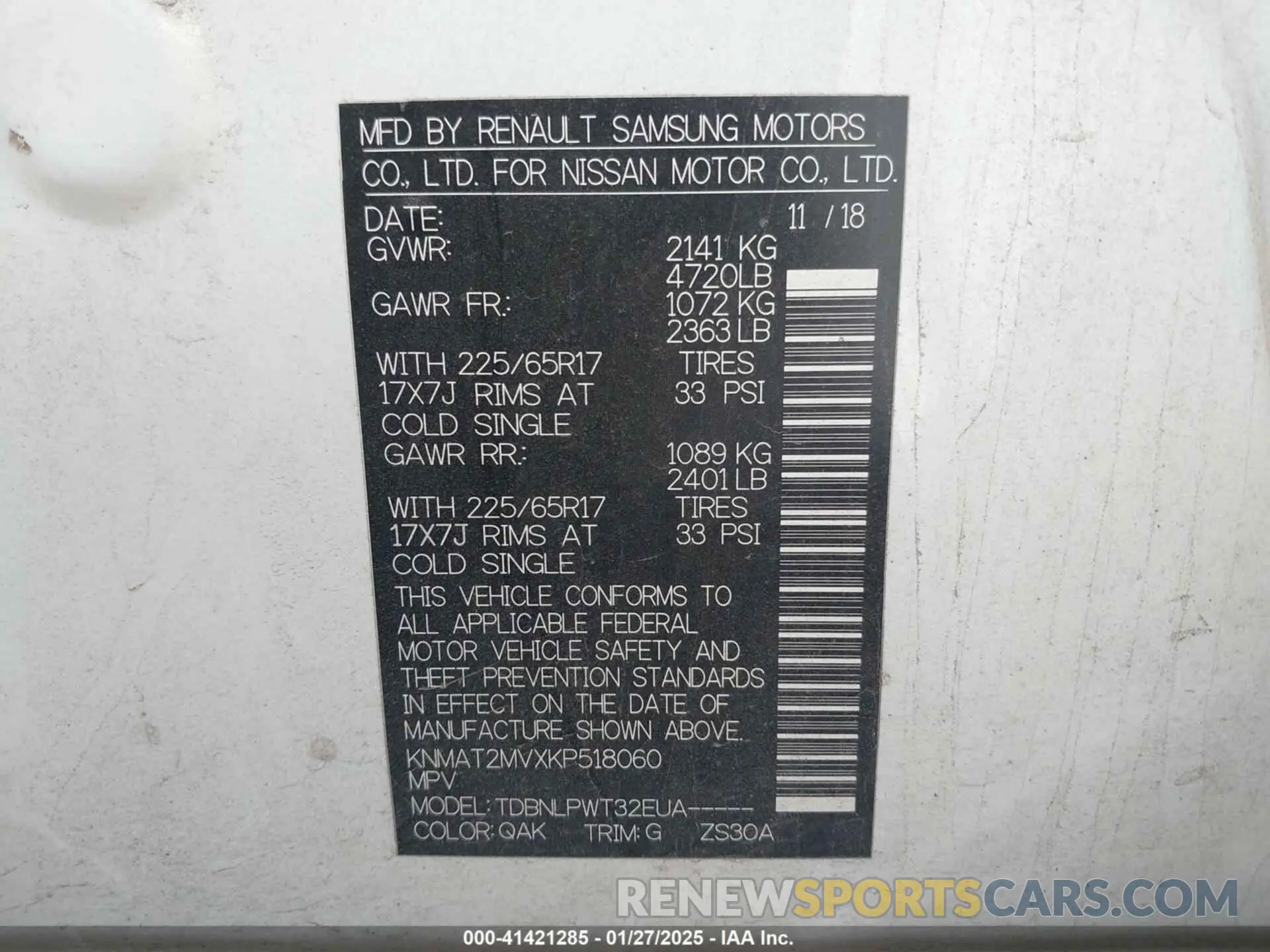 9 Photograph of a damaged car KNMAT2MVXKP518060 NISSAN ROGUE 2019