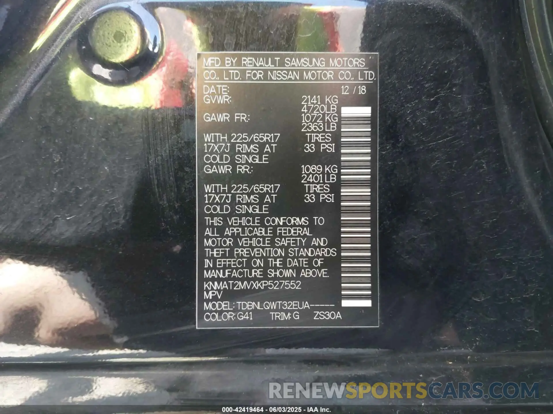 9 Photograph of a damaged car KNMAT2MVXKP527552 NISSAN ROGUE 2019