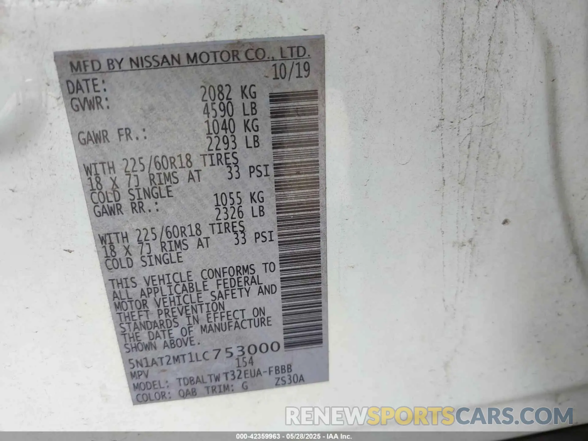 9 Photograph of a damaged car 5N1AT2MT1LC753000 NISSAN ROGUE 2020
