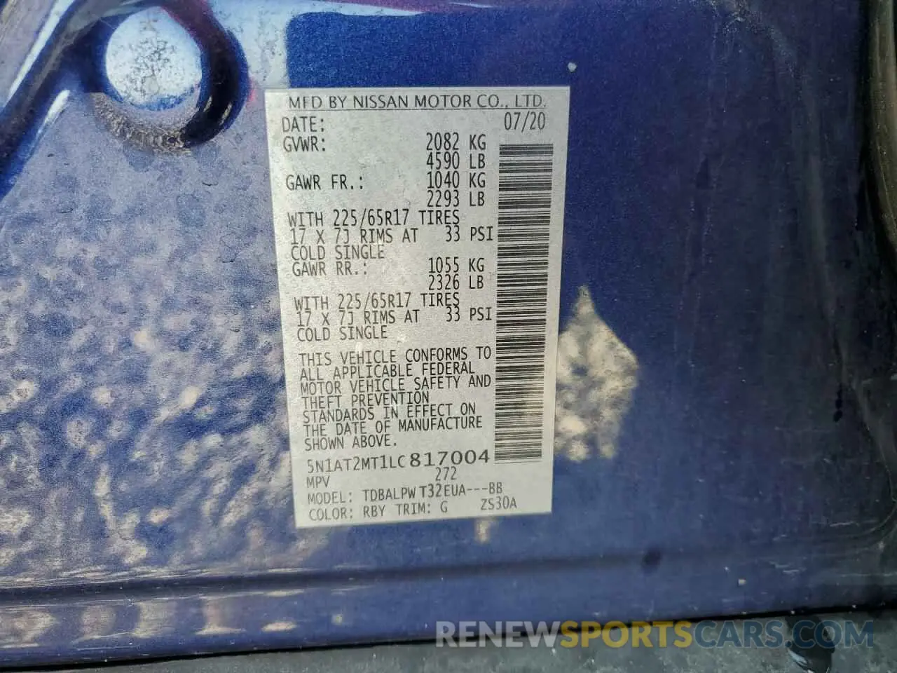 13 Photograph of a damaged car 5N1AT2MT1LC817004 NISSAN ROGUE 2020
