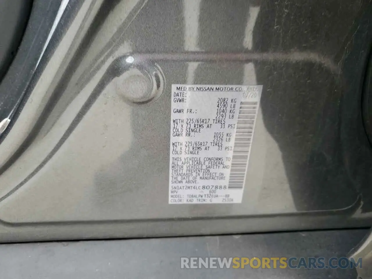 14 Photograph of a damaged car 5N1AT2MT4LC807888 NISSAN ROGUE 2020
