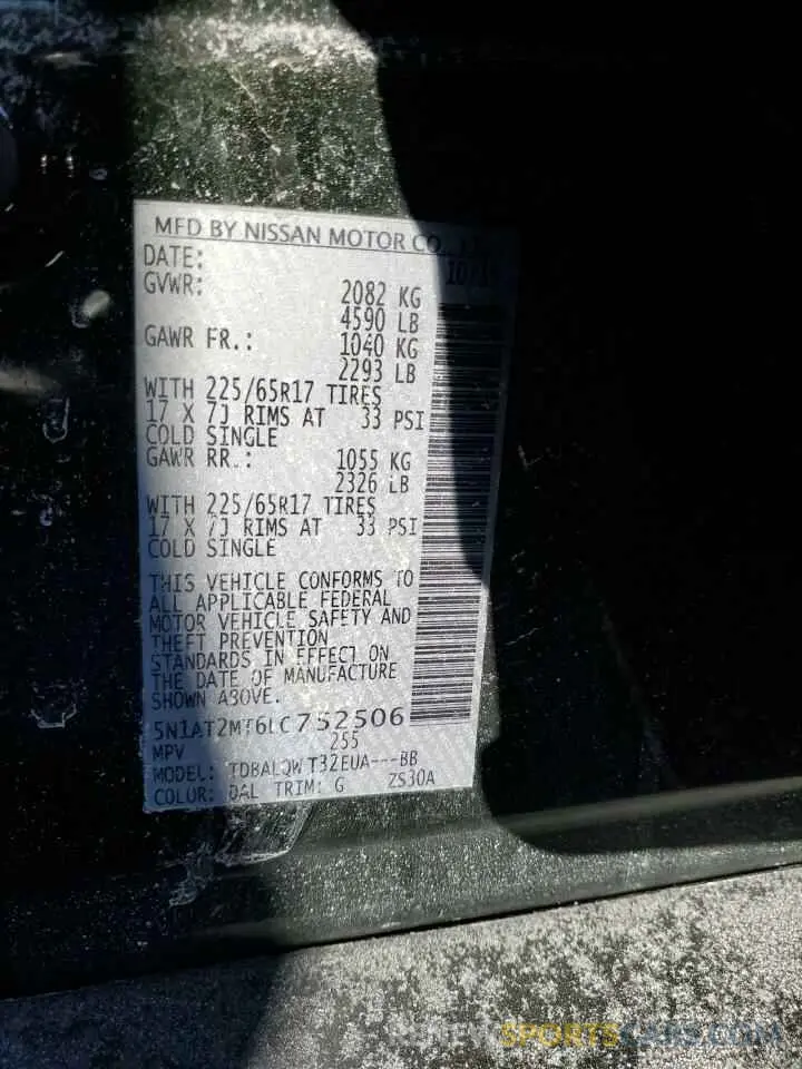 13 Photograph of a damaged car 5N1AT2MT6LC752506 NISSAN ROGUE 2020