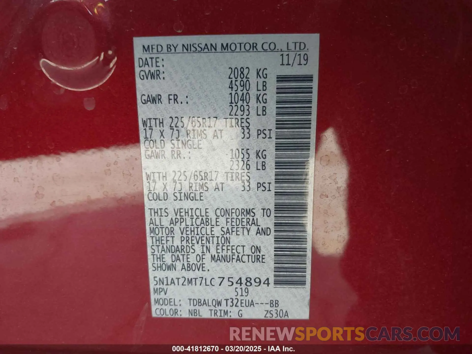 9 Photograph of a damaged car 5N1AT2MT7LC754894 NISSAN ROGUE 2020
