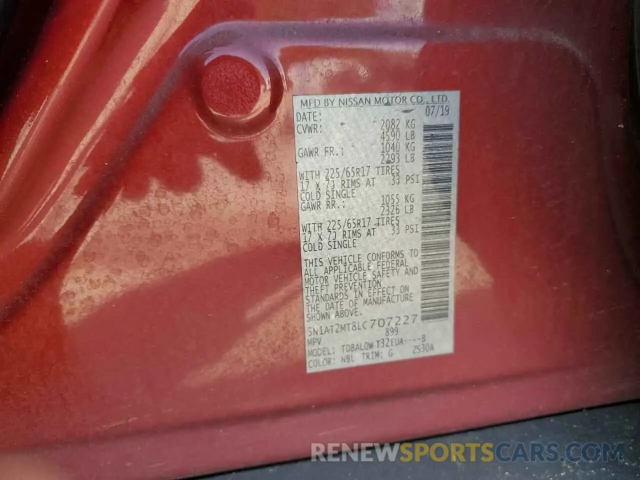 12 Photograph of a damaged car 5N1AT2MT8LC707227 NISSAN ROGUE 2020