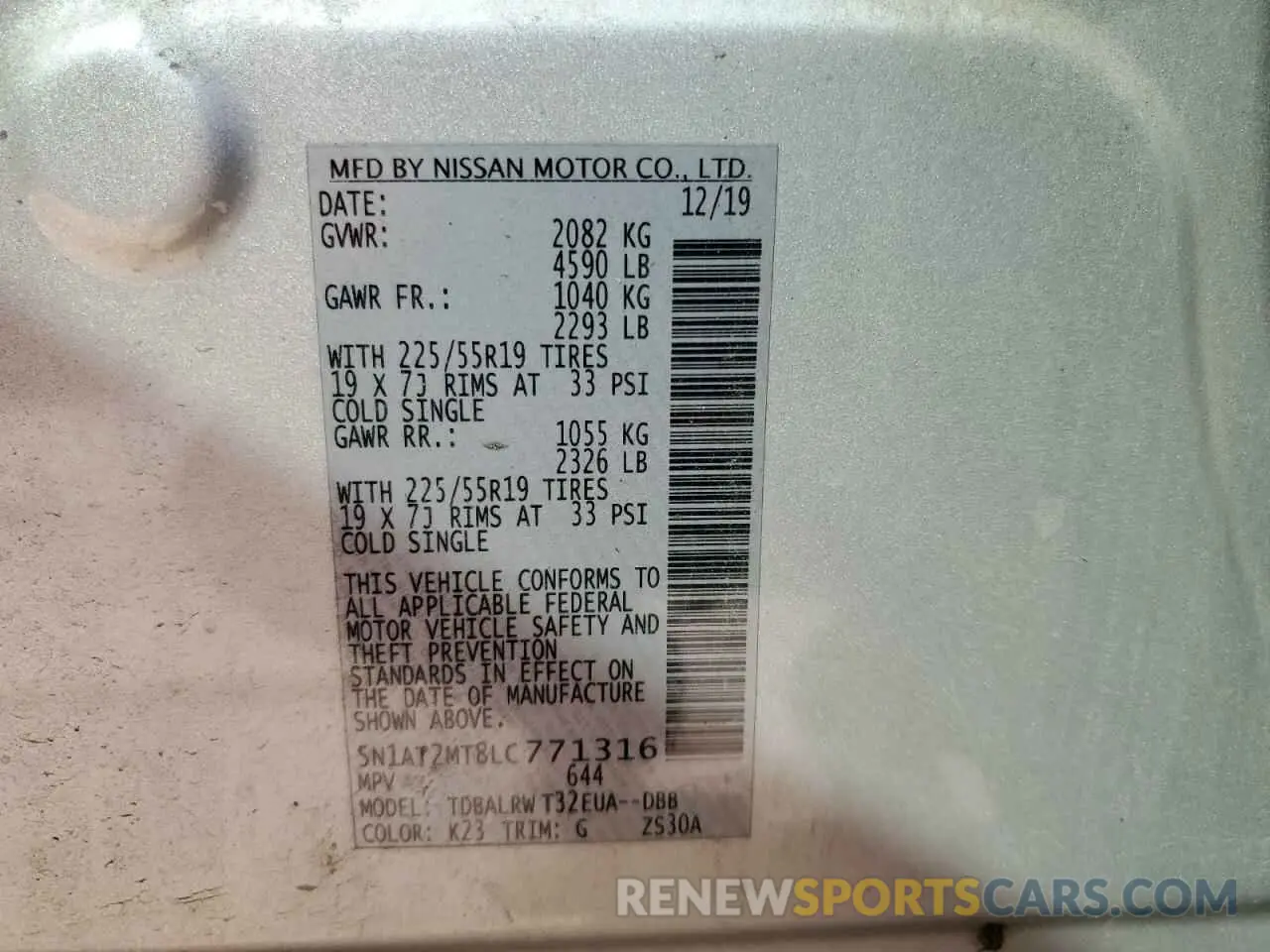 14 Photograph of a damaged car 5N1AT2MT8LC771316 NISSAN ROGUE 2020