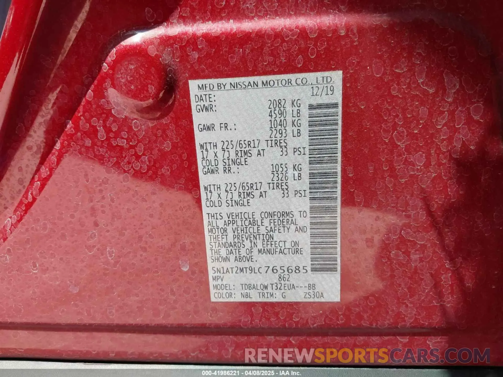 9 Photograph of a damaged car 5N1AT2MT9LC765685 NISSAN ROGUE 2020