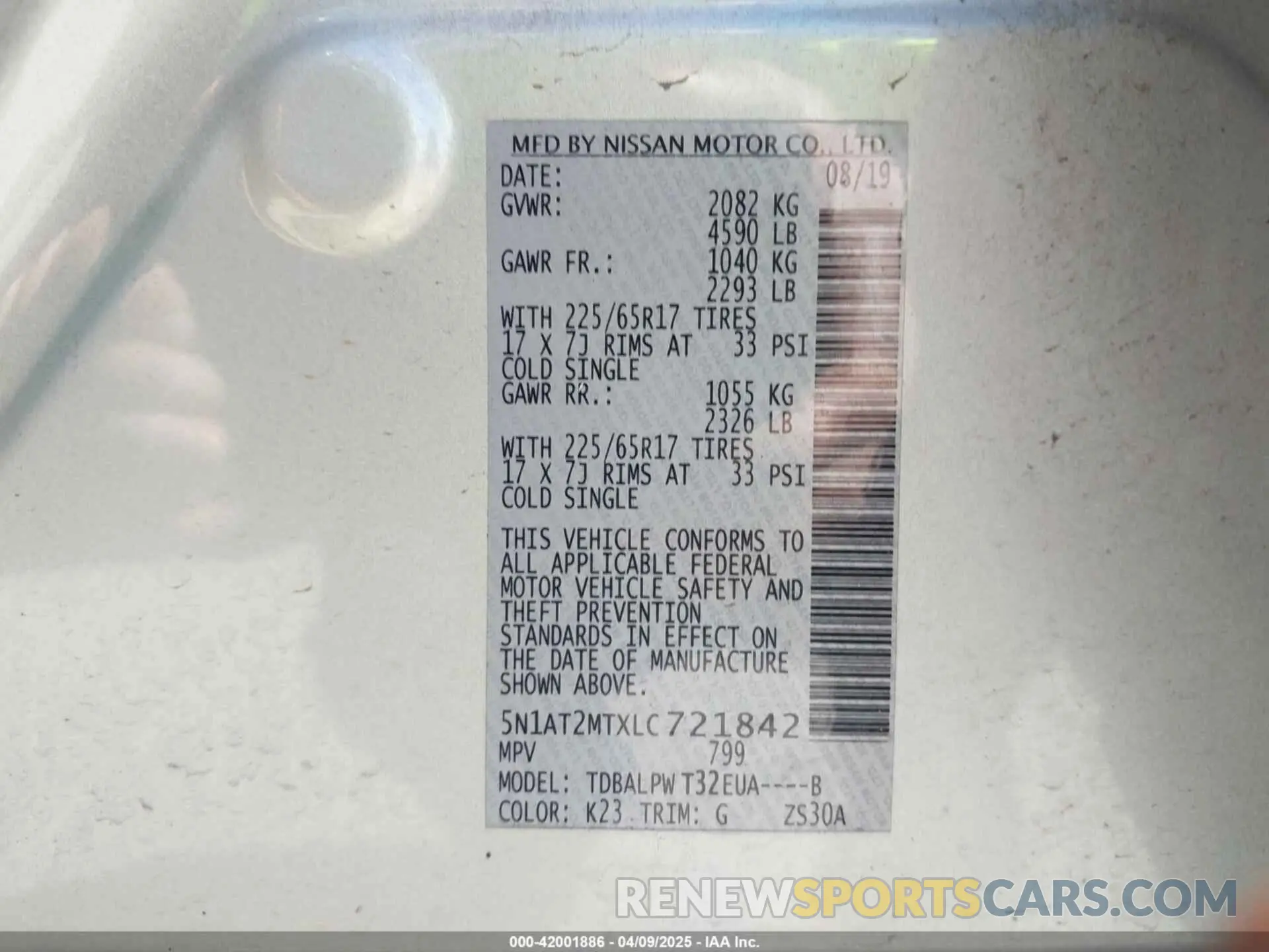 9 Photograph of a damaged car 5N1AT2MTXLC721842 NISSAN ROGUE 2020