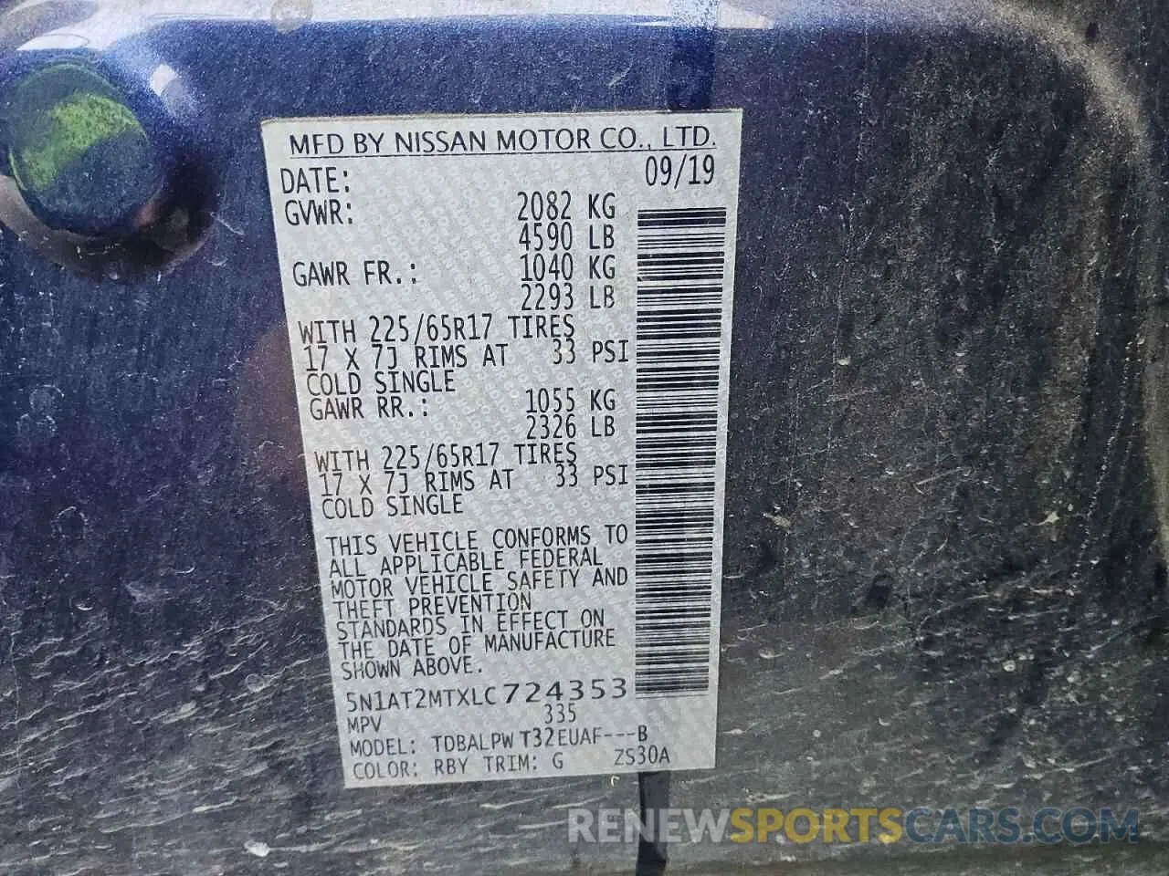 12 Photograph of a damaged car 5N1AT2MTXLC724353 NISSAN ROGUE 2020