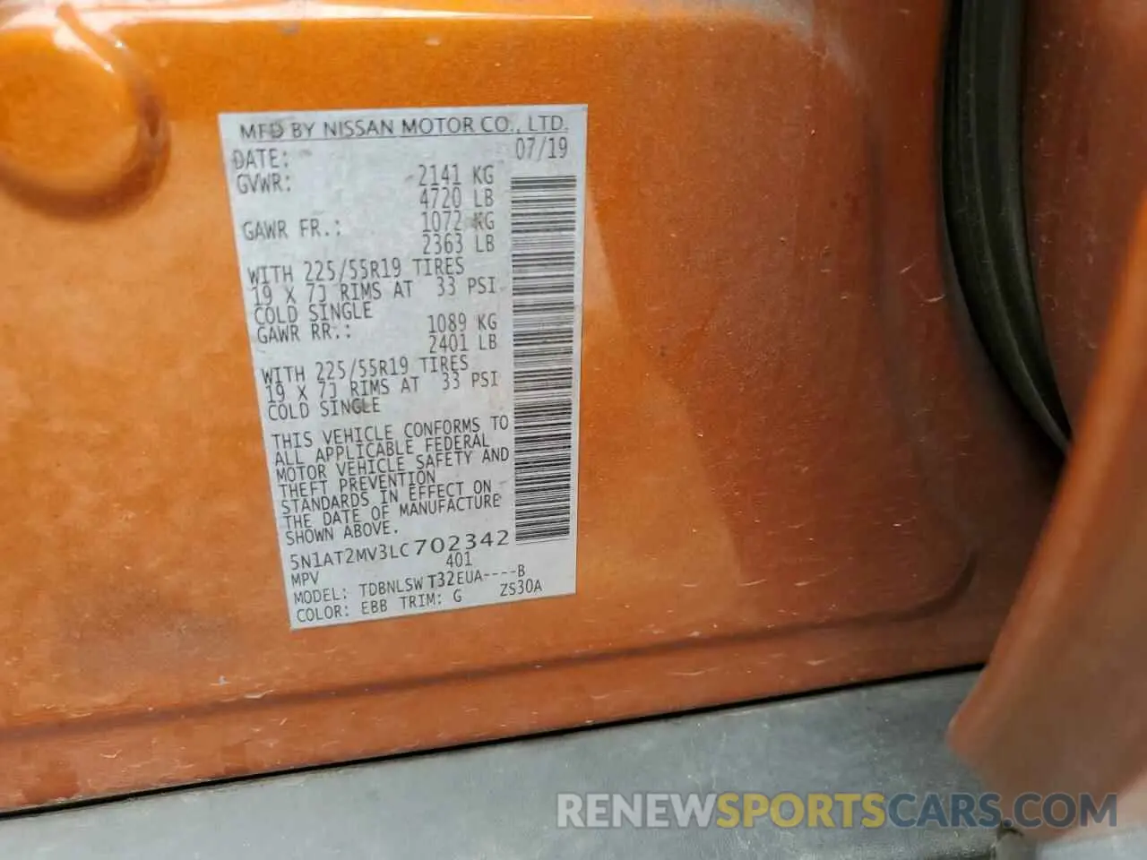 14 Photograph of a damaged car 5N1AT2MV3LC702342 NISSAN ROGUE 2020