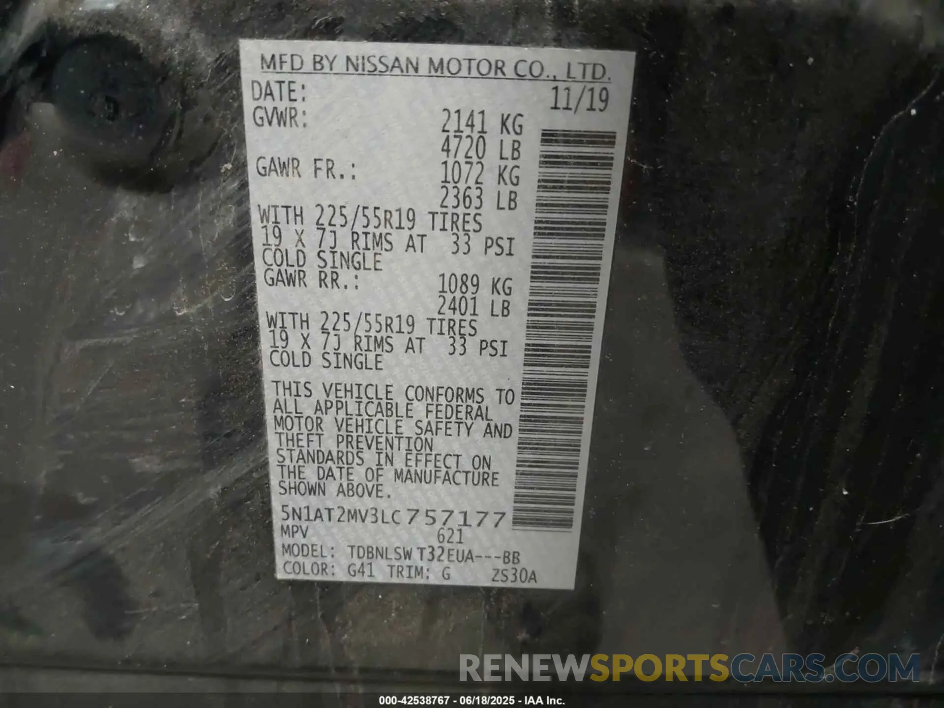 9 Photograph of a damaged car 5N1AT2MV3LC757177 NISSAN ROGUE 2020