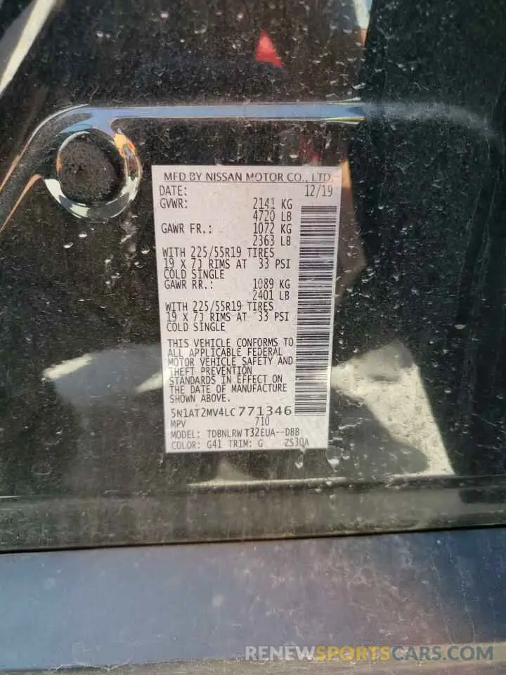 13 Photograph of a damaged car 5N1AT2MV4LC771346 NISSAN ROGUE 2020