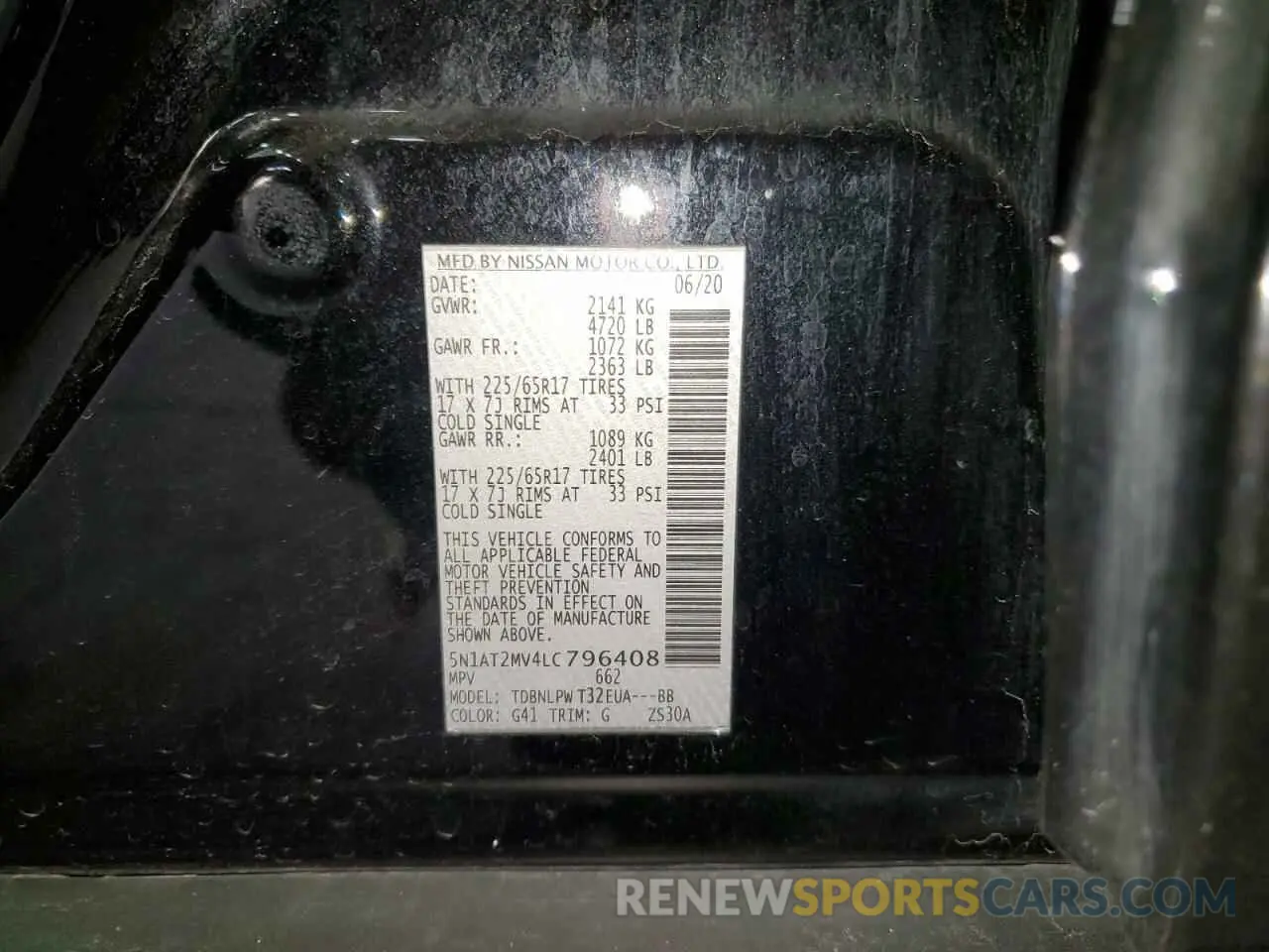 13 Photograph of a damaged car 5N1AT2MV4LC796408 NISSAN ROGUE 2020