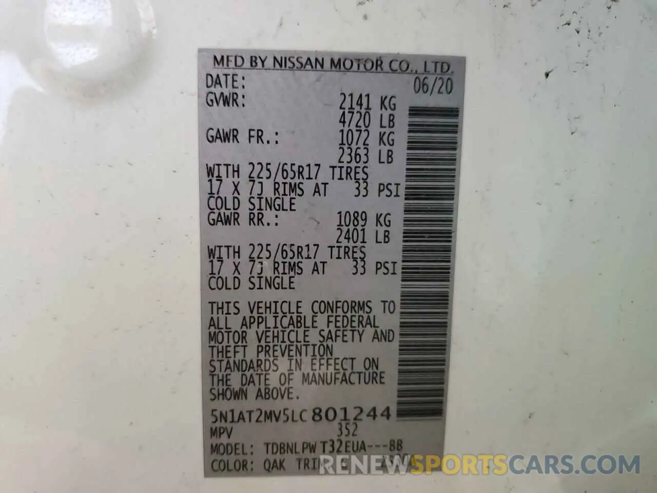 13 Photograph of a damaged car 5N1AT2MV5LC801244 NISSAN ROGUE 2020