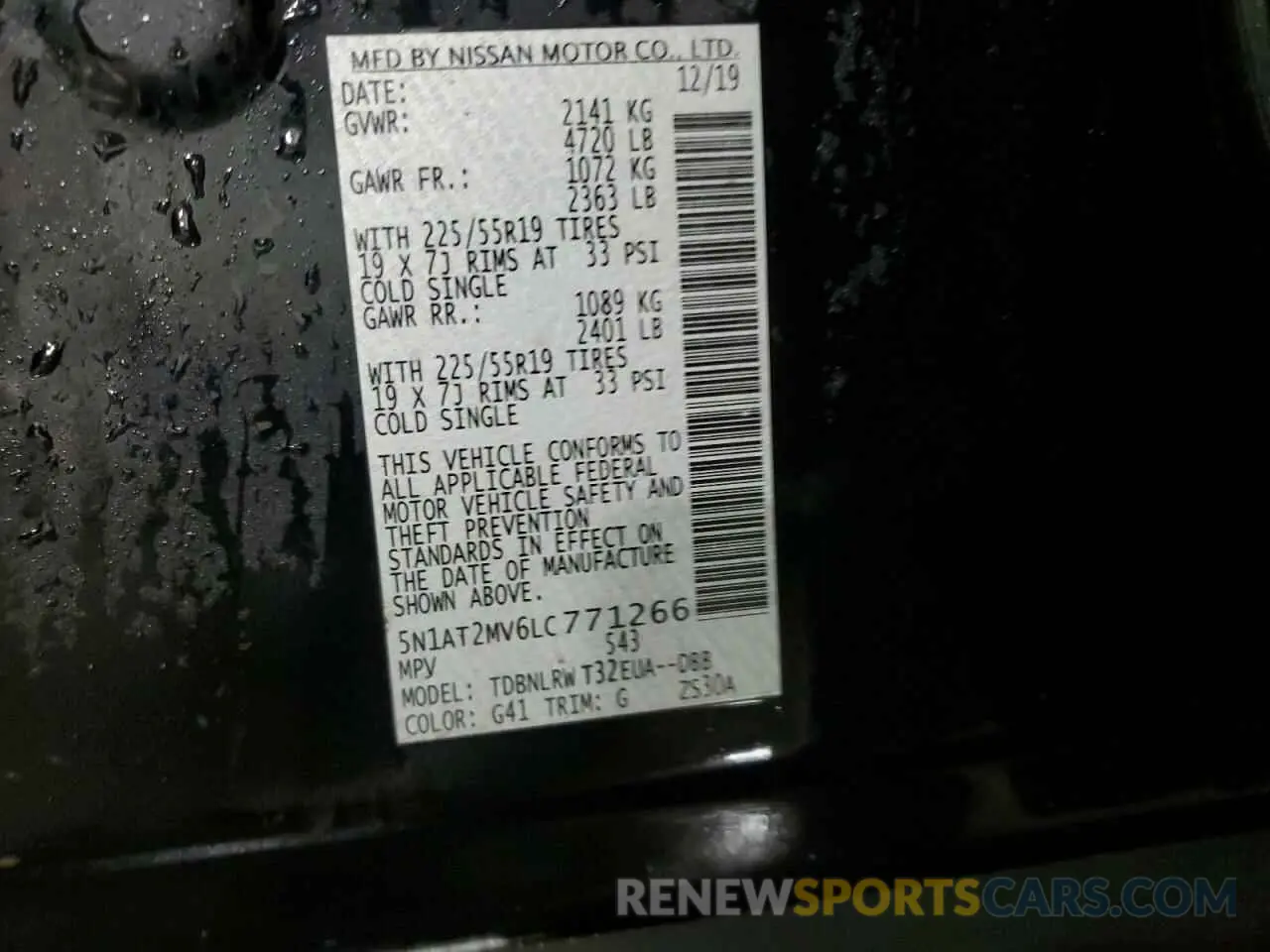 13 Photograph of a damaged car 5N1AT2MV6LC771266 NISSAN ROGUE 2020