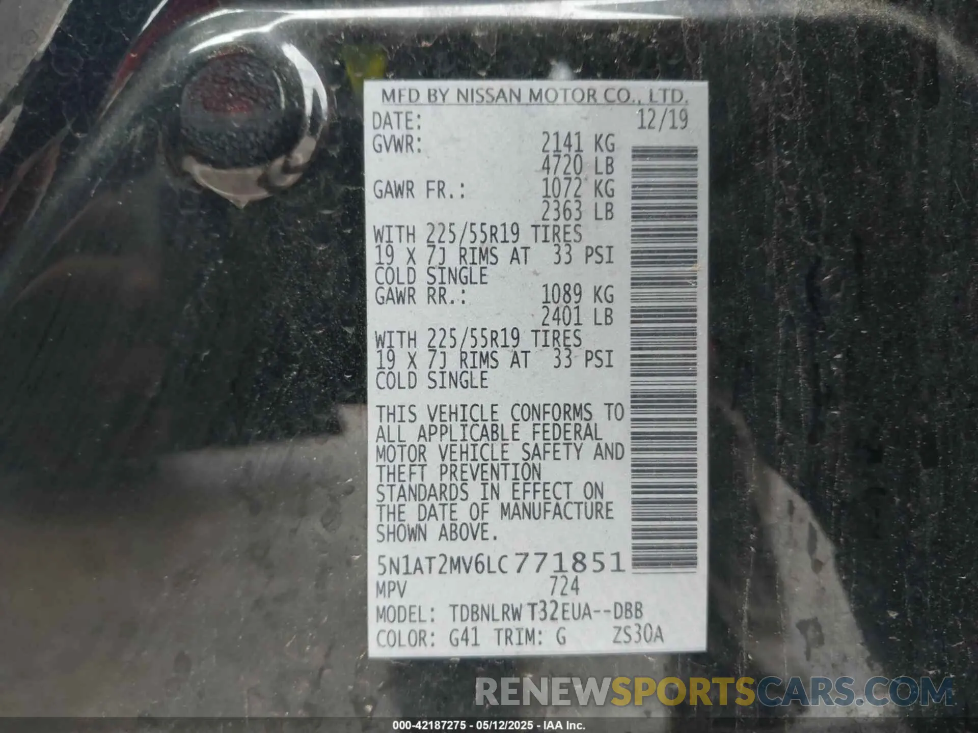 9 Photograph of a damaged car 5N1AT2MV6LC771851 NISSAN ROGUE 2020