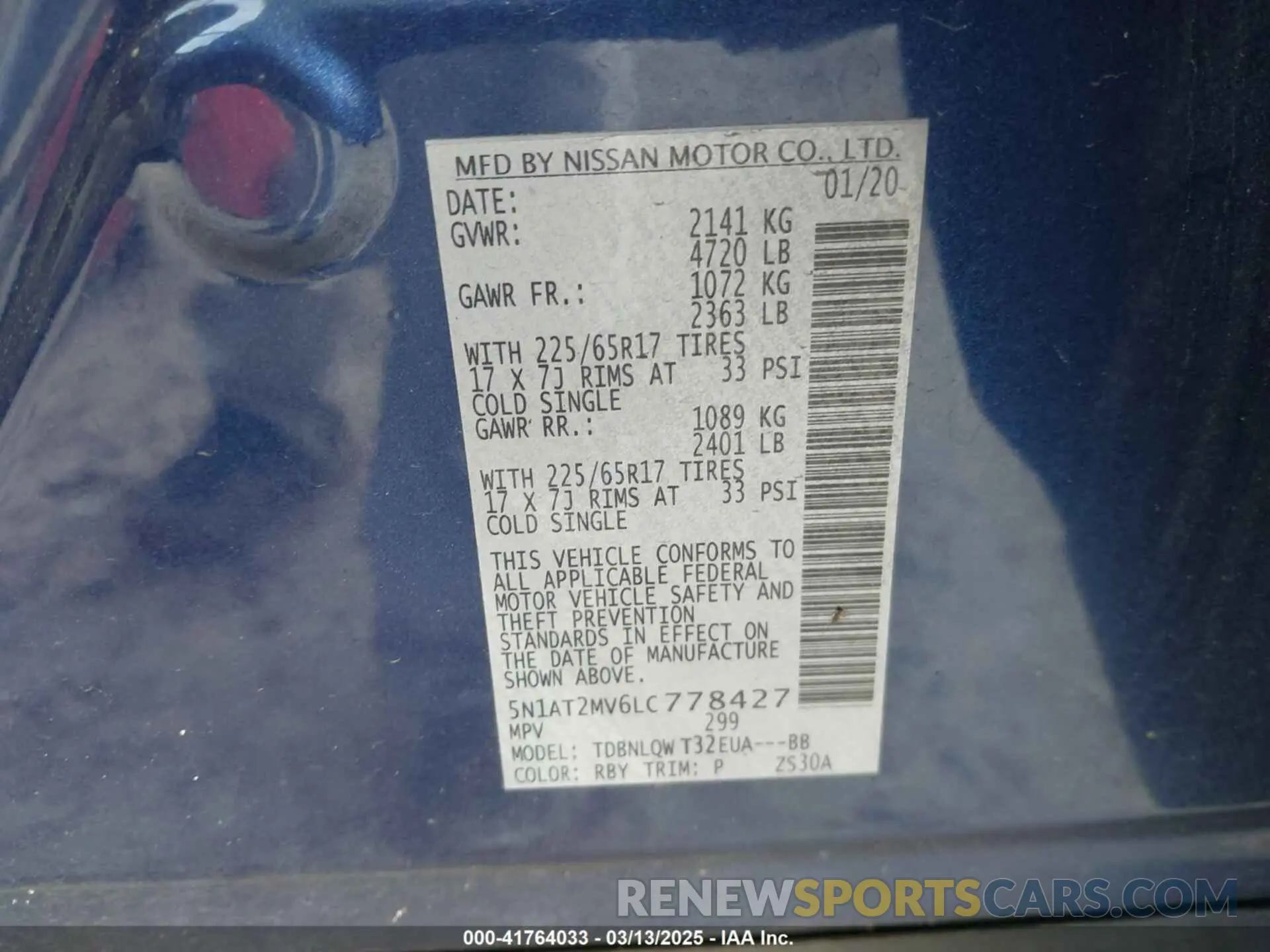 9 Photograph of a damaged car 5N1AT2MV6LC778427 NISSAN ROGUE 2020