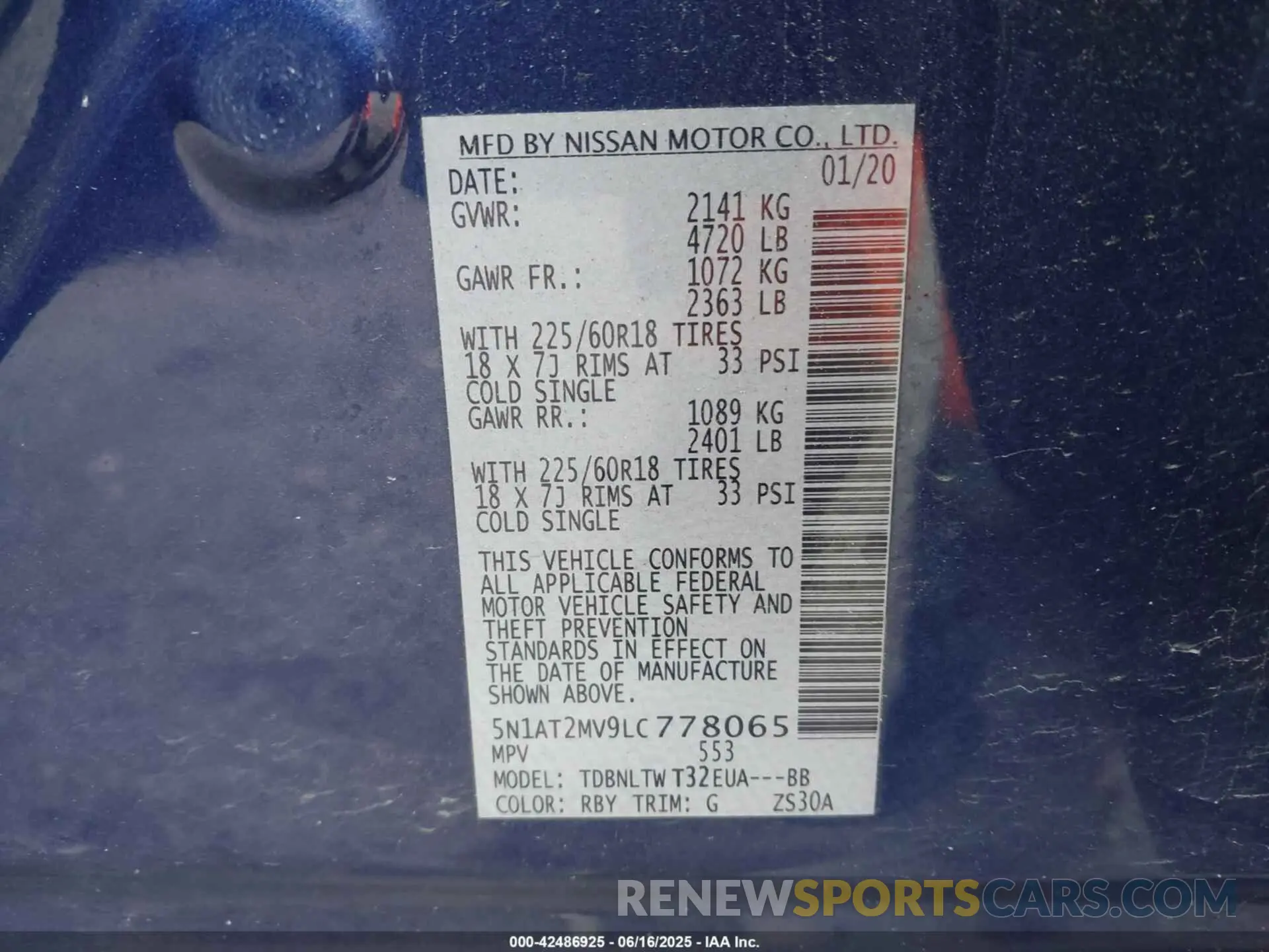 9 Photograph of a damaged car 5N1AT2MV9LC778065 NISSAN ROGUE 2020
