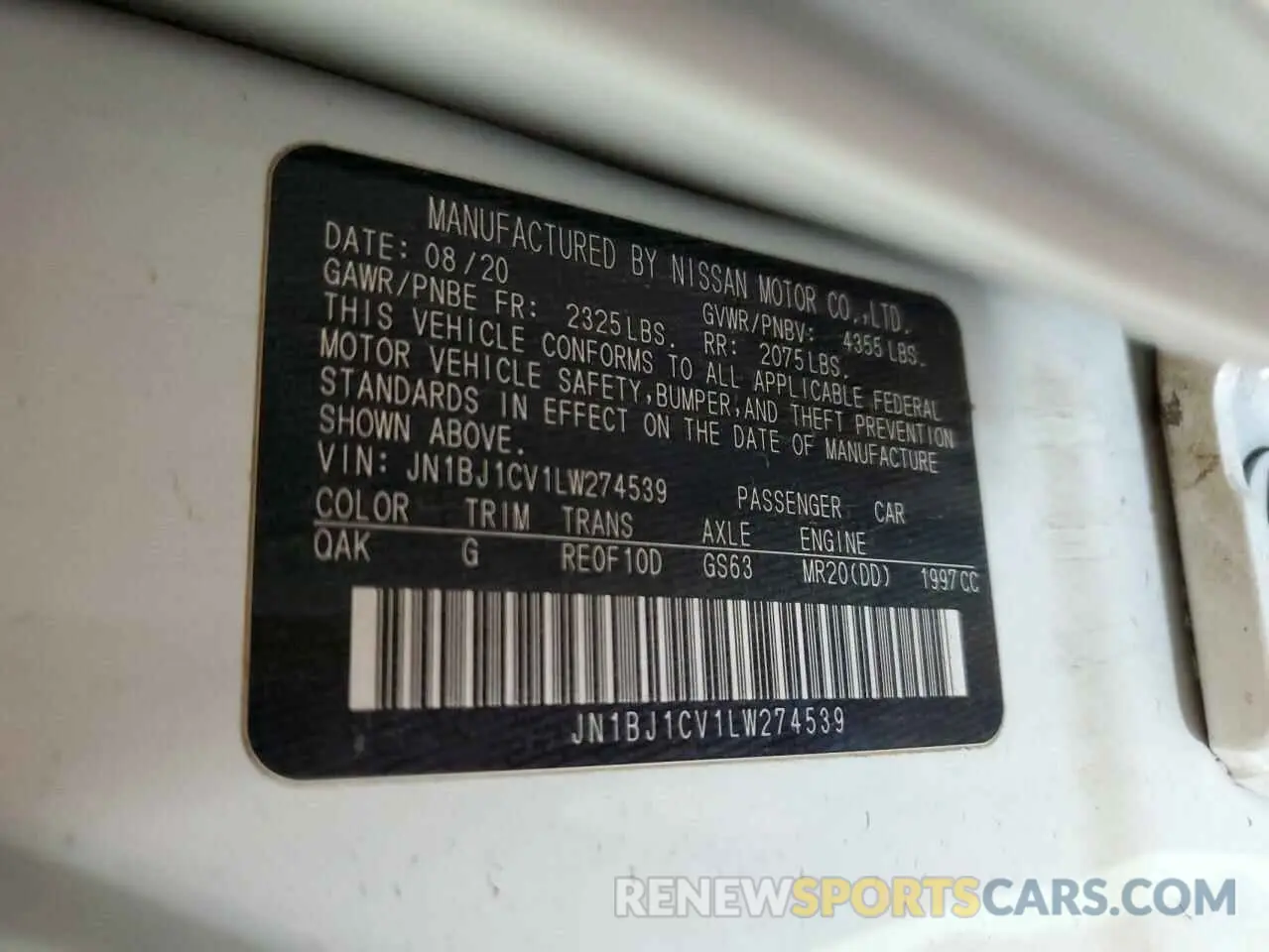 13 Photograph of a damaged car JN1BJ1CV1LW274539 NISSAN ROGUE 2020
