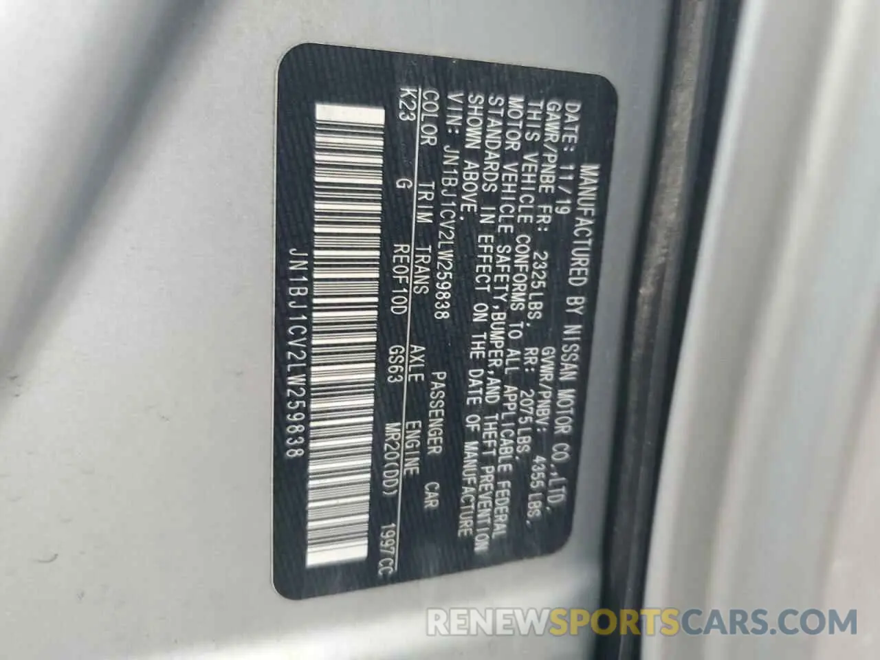12 Photograph of a damaged car JN1BJ1CV2LW259838 NISSAN ROGUE 2020