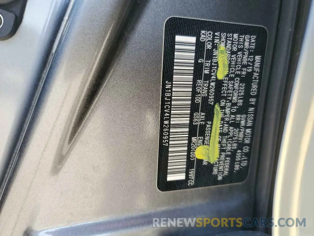 16 Photograph of a damaged car JN1BJ1CV4LW260957 NISSAN ROGUE 2020