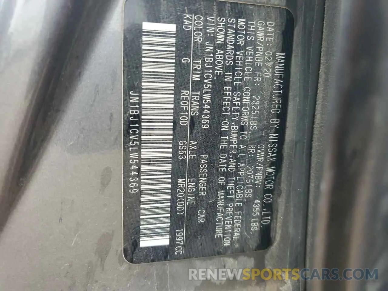 13 Photograph of a damaged car JN1BJ1CV5LW544369 NISSAN ROGUE 2020