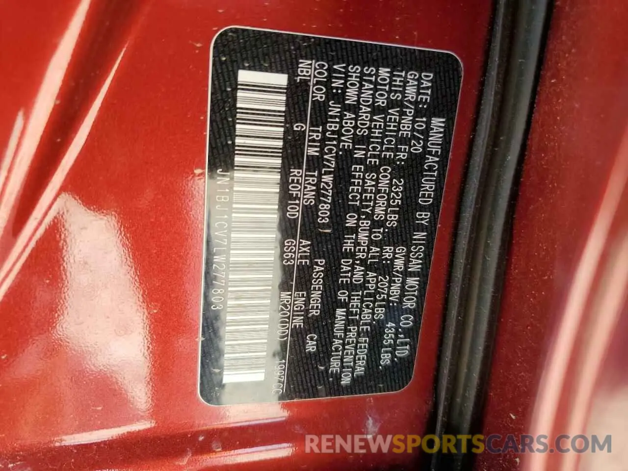 15 Photograph of a damaged car JN1BJ1CV7LW277803 NISSAN ROGUE 2020