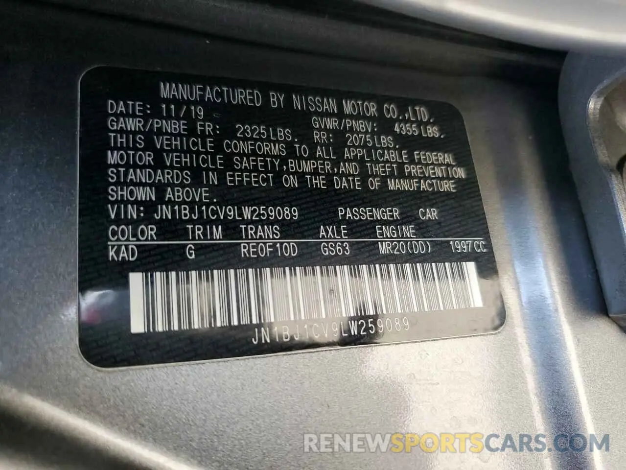 13 Photograph of a damaged car JN1BJ1CV9LW259089 NISSAN ROGUE 2020