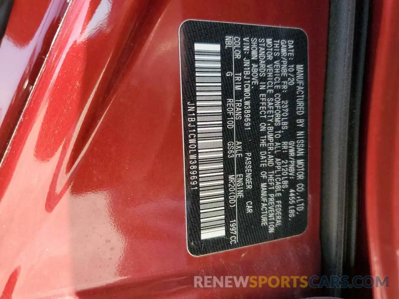 16 Photograph of a damaged car JN1BJ1CW0LW389691 NISSAN ROGUE 2020