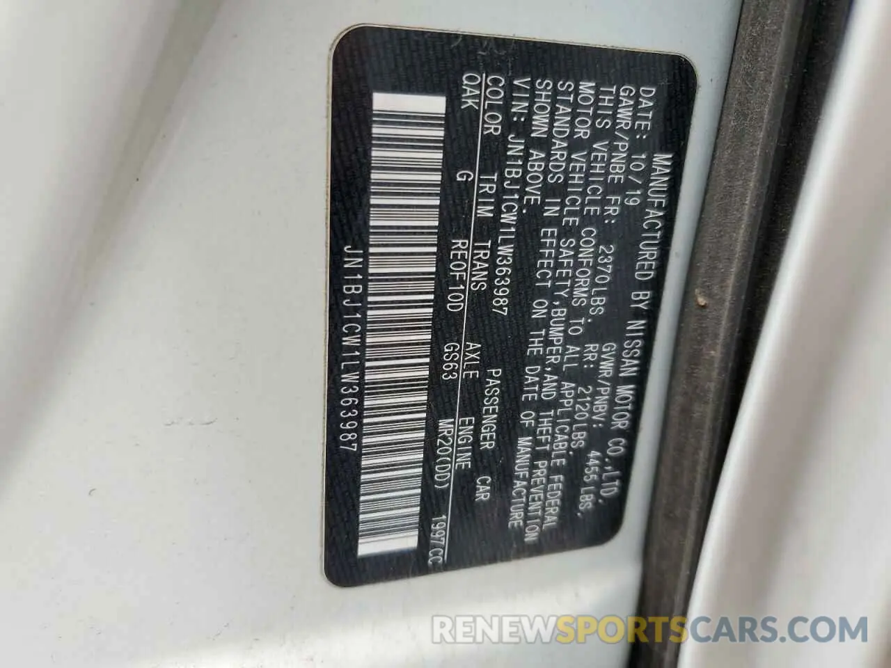 13 Photograph of a damaged car JN1BJ1CW1LW363987 NISSAN ROGUE 2020